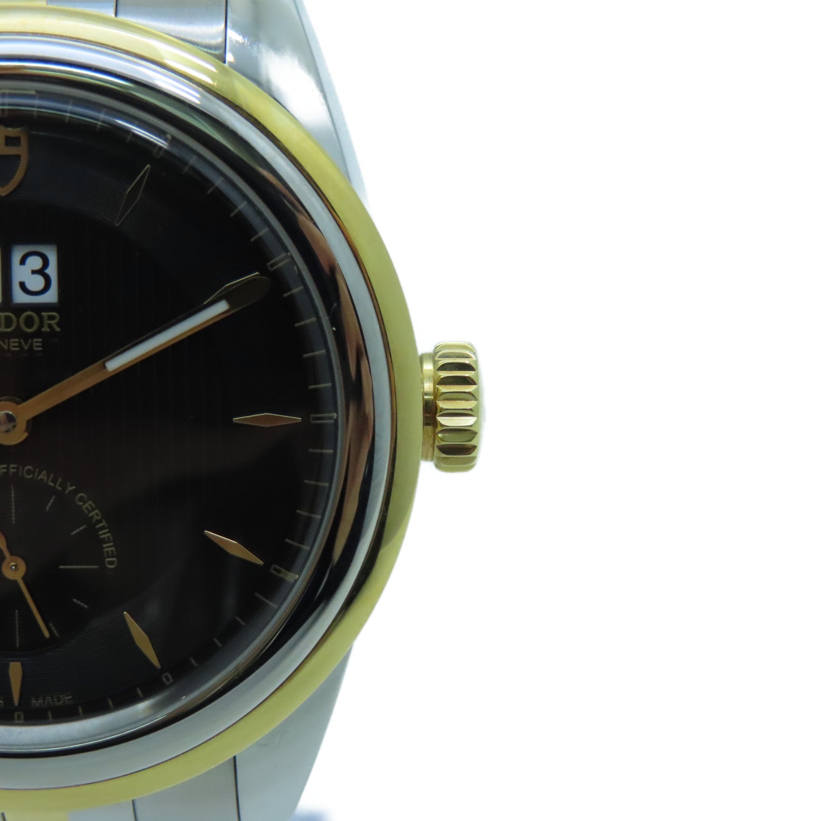 TUDOR Glamor Double Date 42MM Stainless Steel/18K Gold Watch Automatic Movement Black