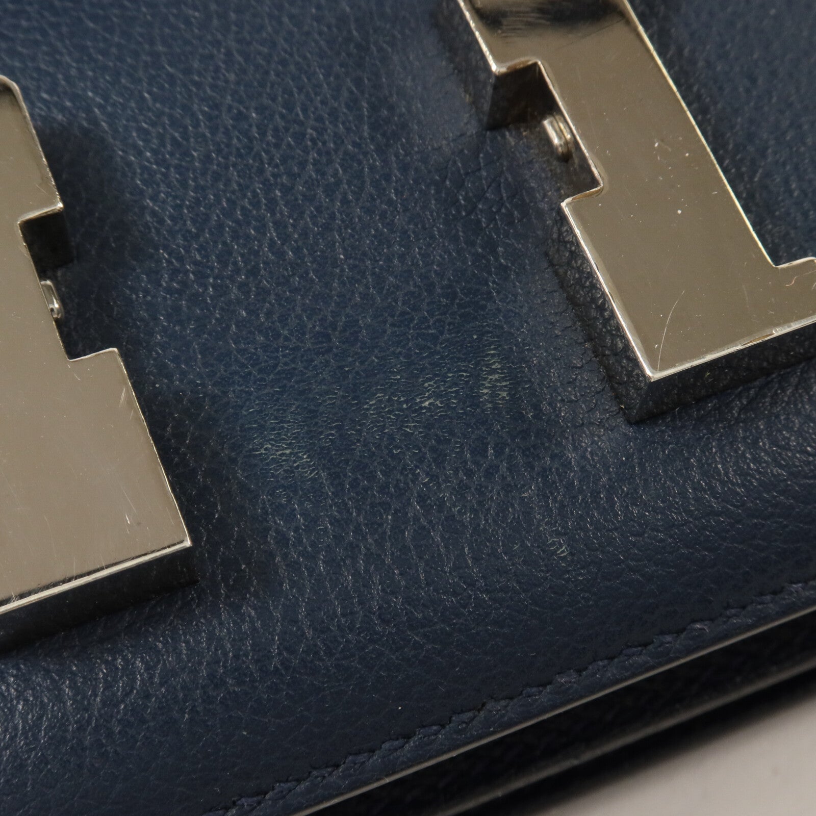 HERMES Evercolor皮革Constance Mini肩背袋Bleu Agate