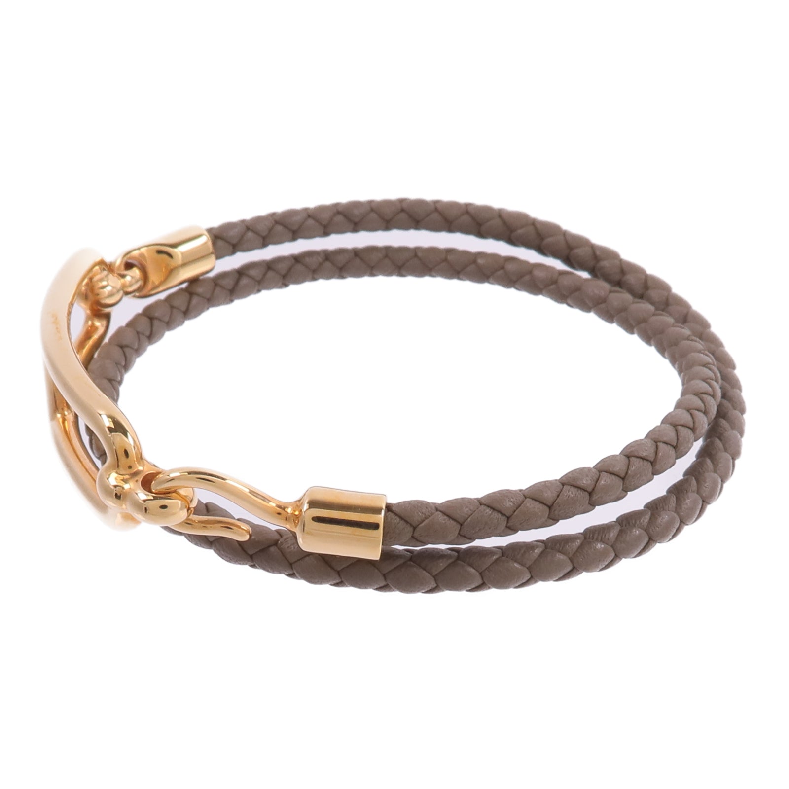 HERMES Swift皮革Roulis Double Tour Bracelet手帶Etoupe