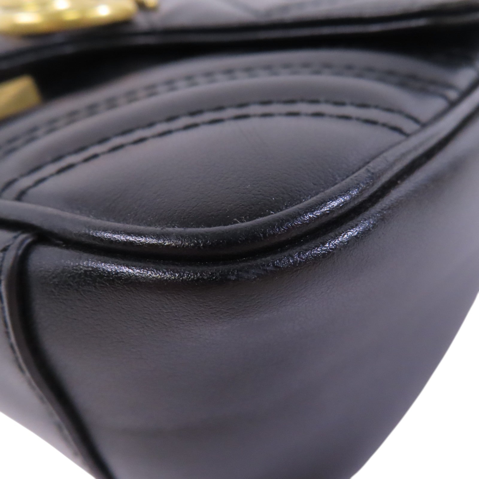 GUCCI 牛皮皮革GG Marmont金扣鏈帶肩背袋