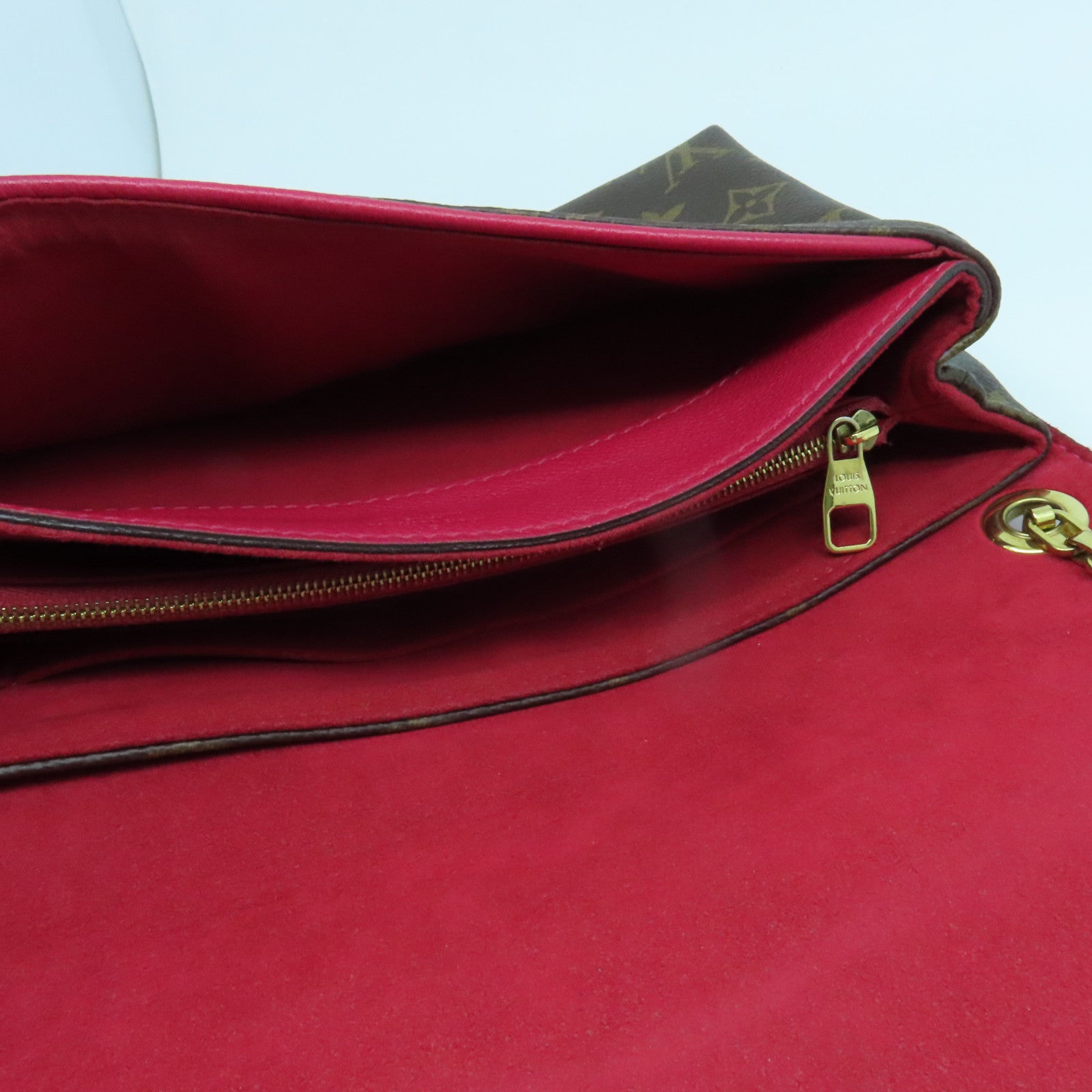LOUIS VUITTON 【激減優惠】Monogram Pallas Chain 2Way Shoulder Bag金扣手挽肩背兩用袋啡色／紅色