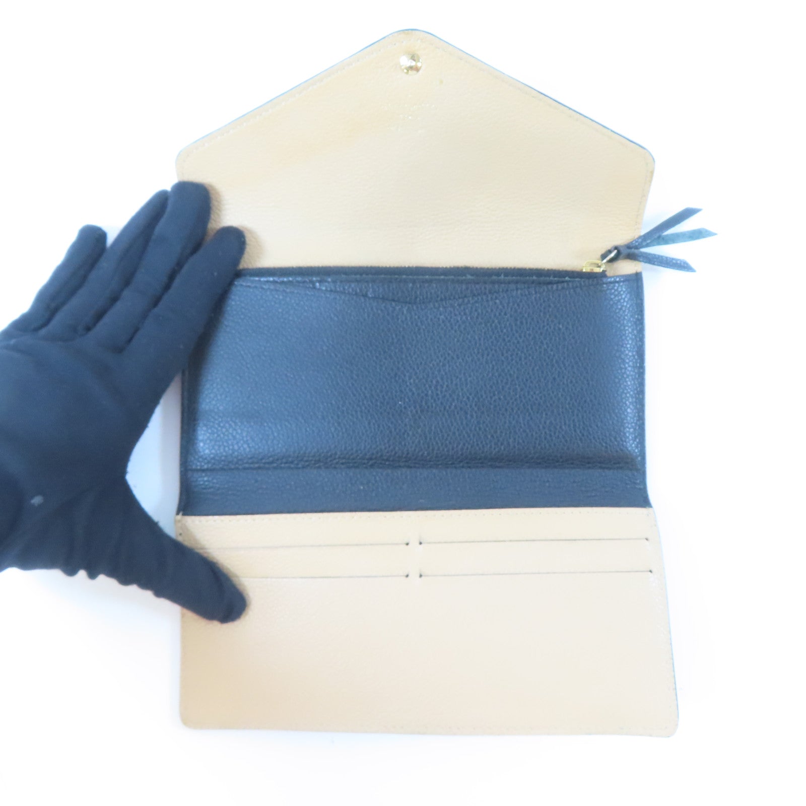 LOUIS VUITTON Monogram Empreinte Long Wallet金扣長錢包黑色
