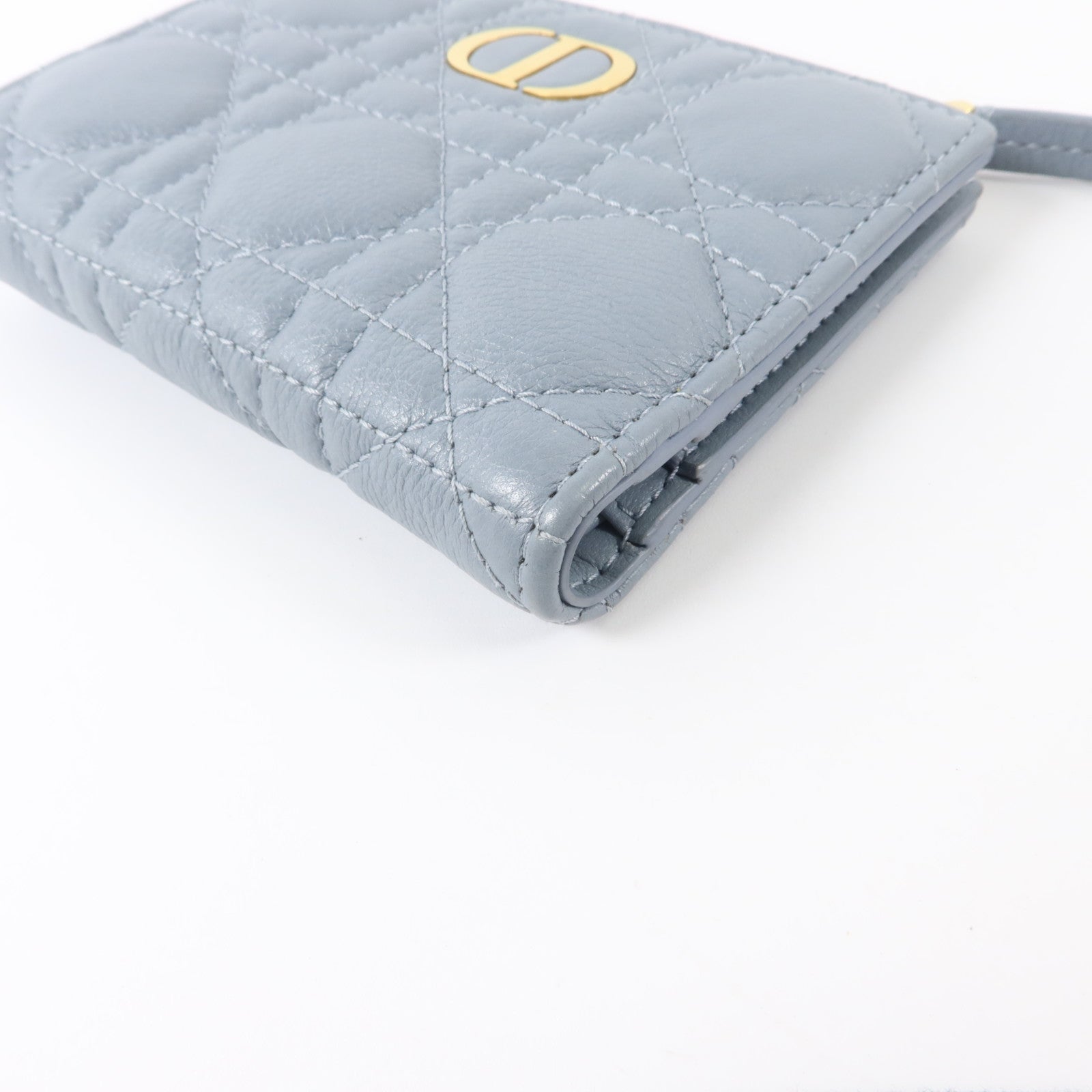 Dior 牛皮皮革Caro Dahlia Wallet金扣錢包