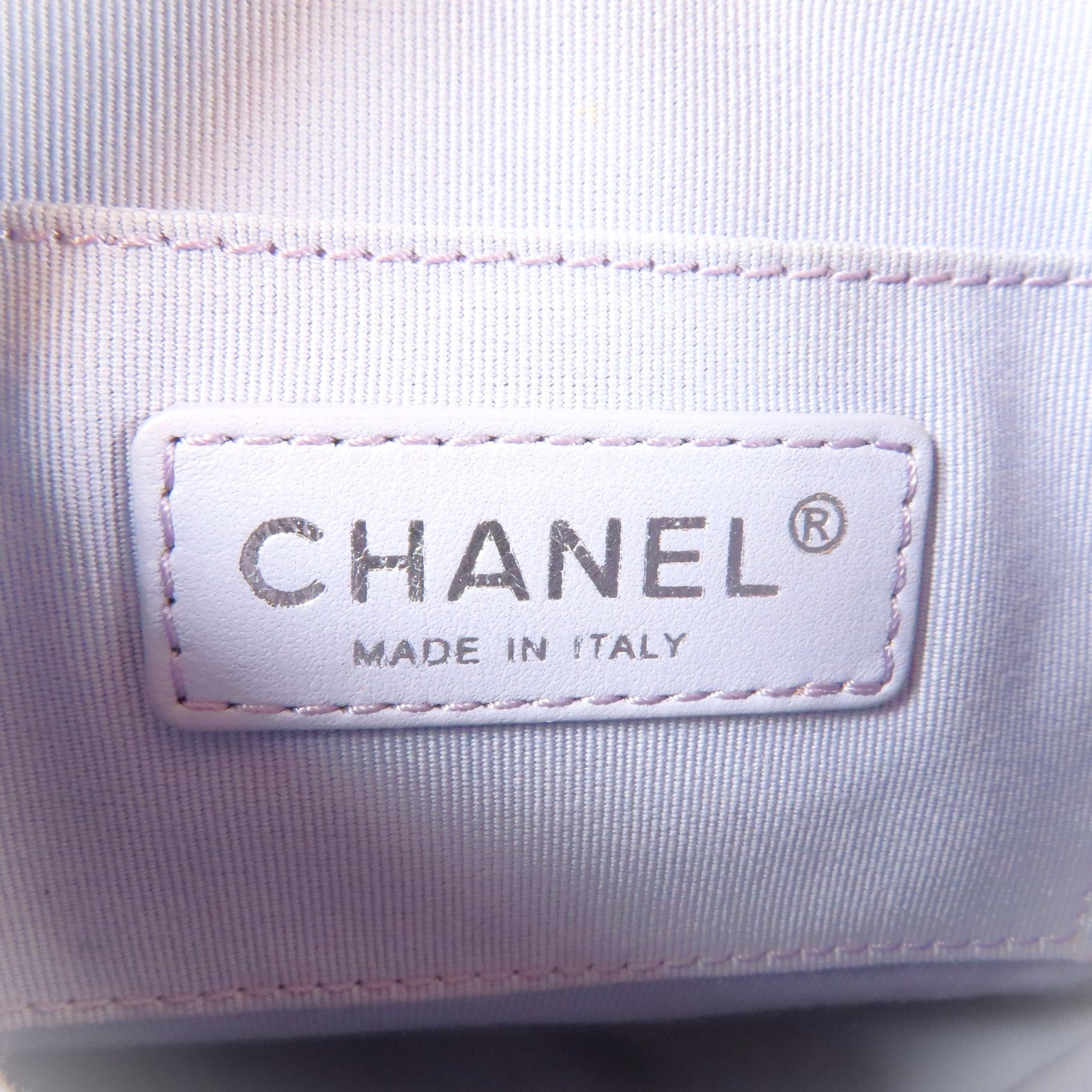 CHANEL 【激減優惠】菱格羊皮皮革Chain Shoulder銀扣鏈帶肩背袋紫色
