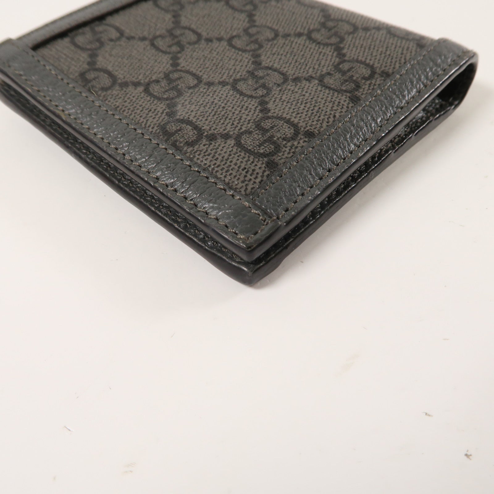 GUCCI 【激減優惠】塗層帆布Ophidia GG Wallet銀扣折疊錢包灰色