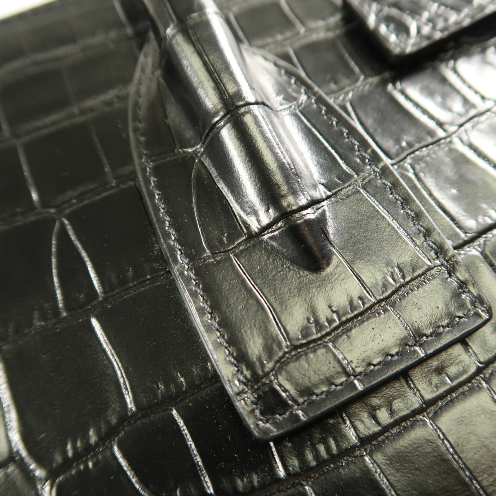 YVES SAINT LAURENT 鱷魚皮革Sac De Jour金扣手挽肩背兩用袋