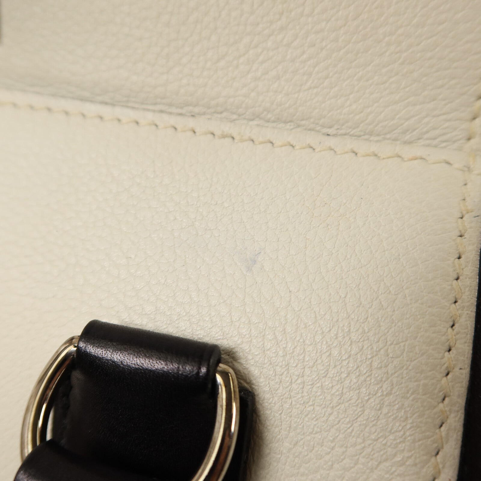 HERMES Evercolor皮革ToolBox 20銀扣手挽肩背兩用袋White/Noir