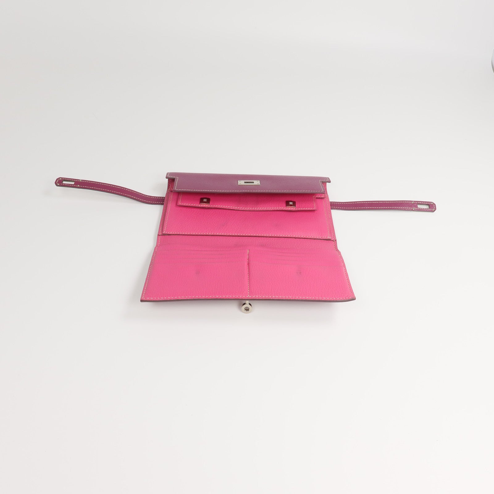 HERMES Epsom皮革Kelly Wallet長錢包Tosca/Rose Tyrien