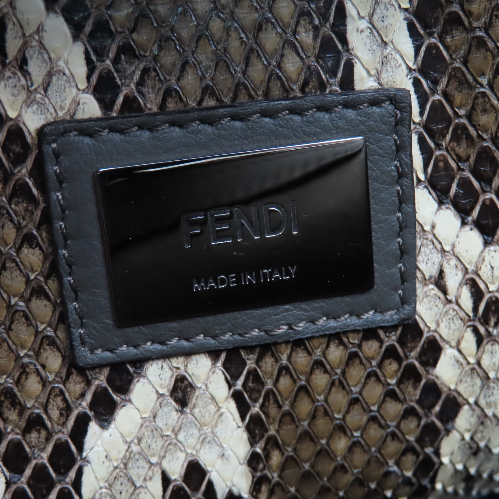 FENDI 【激減優惠】蛇皮皮革/牛皮皮革PeekBoo銀扣手挽肩背兩用袋