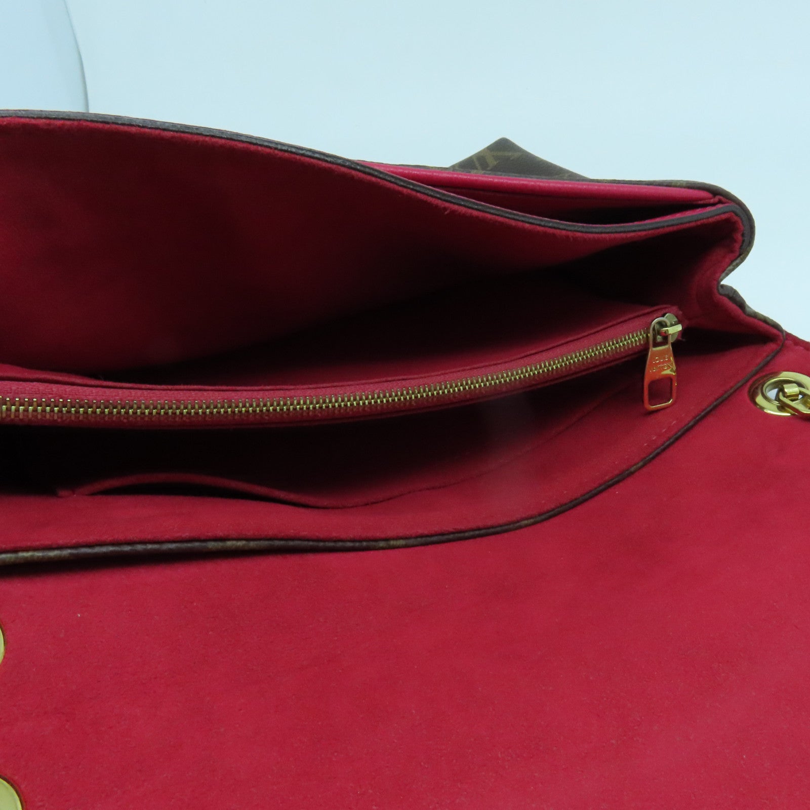 LOUIS VUITTON 【激減優惠】Monogram Pallas Chain 2Way Shoulder Bag金扣手挽肩背兩用袋啡色／紅色