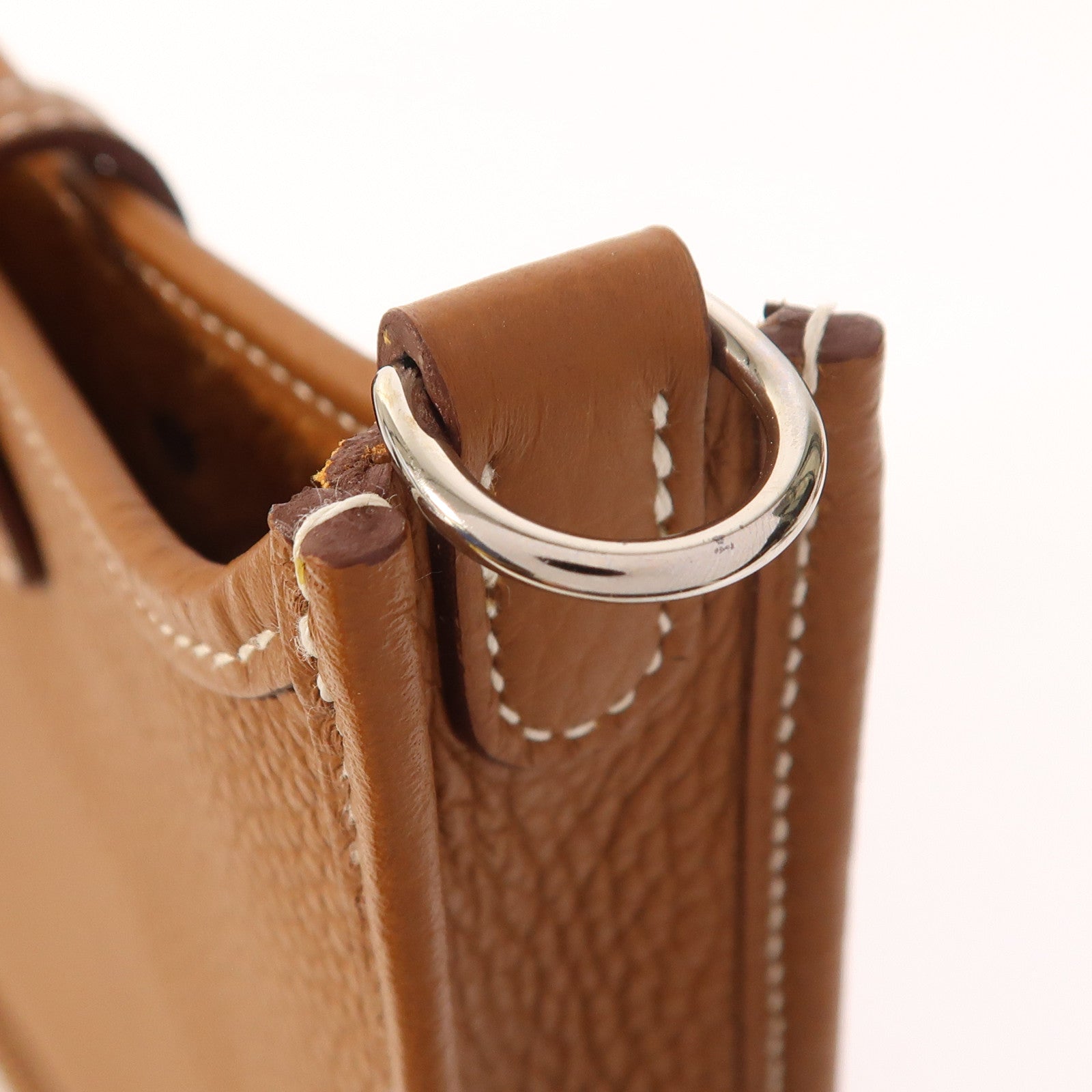 HERMES Clemence皮革Evelyne TPM銀扣肩背袋Gold