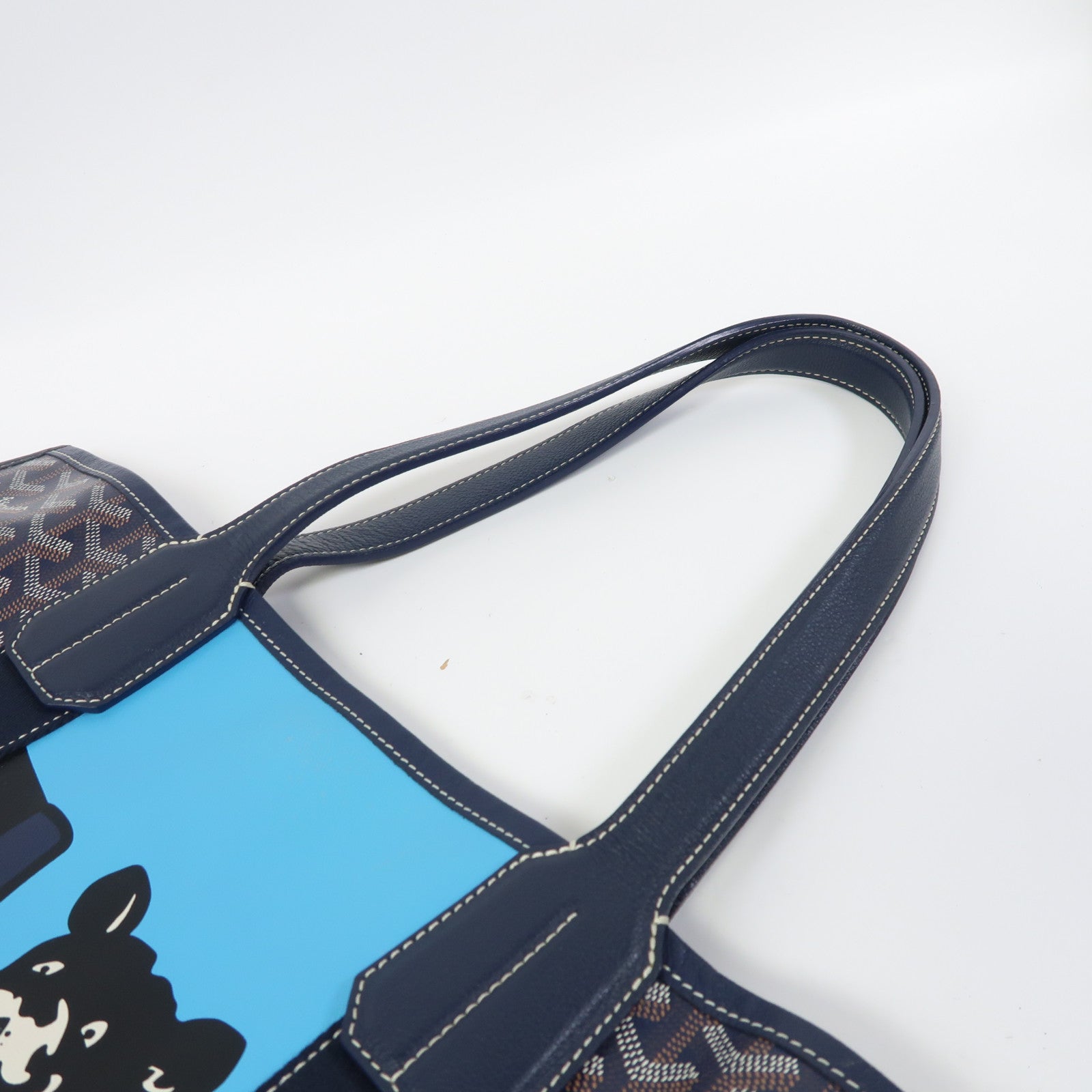 GOYARD 塗層帆布/皮革Villette肩背袋藍色