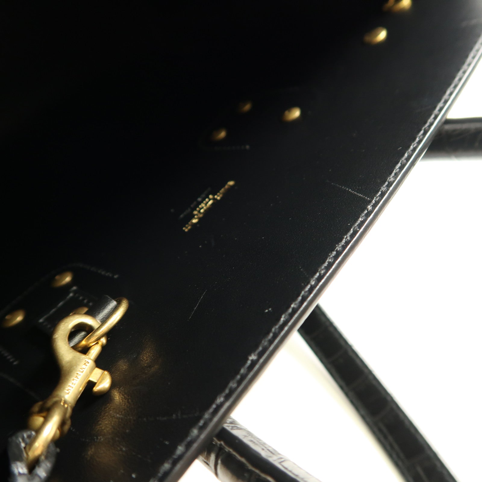 YVES SAINT LAURENT 鱷魚皮革Sac De Jour金扣手挽肩背兩用袋