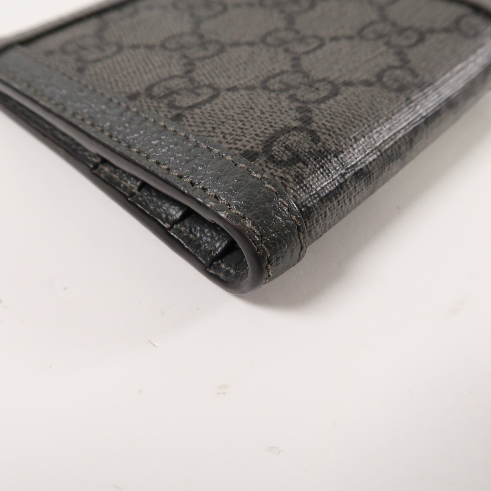 GUCCI 【激減優惠】塗層帆布Ophidia GG Wallet銀扣折疊錢包灰色