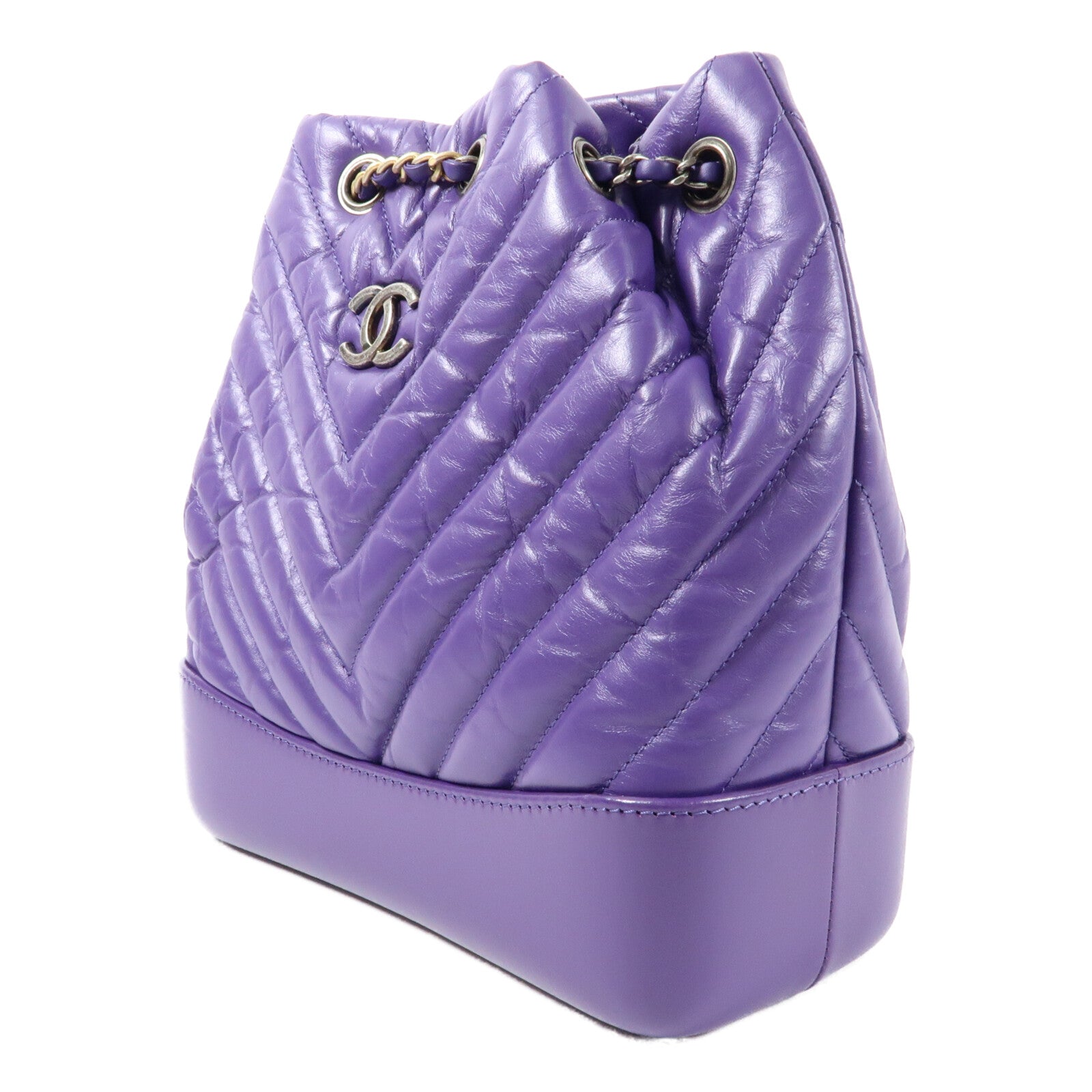 CHANEL 牛皮皮革Gabrielle Backpack鏈帶背包