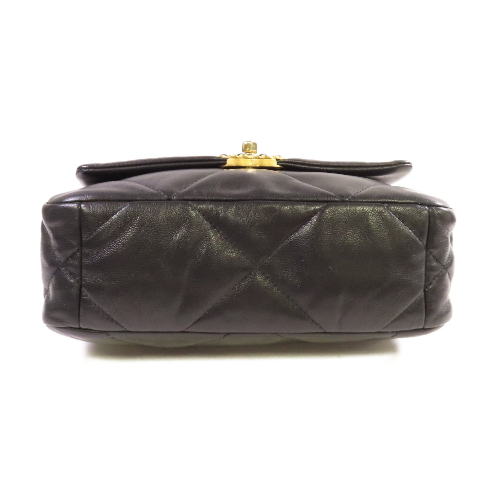 CHANEL 菱格羊皮皮革Chanel 19 Small 2Way Shoulder Bag鏈帶手挽肩背兩用袋黑色