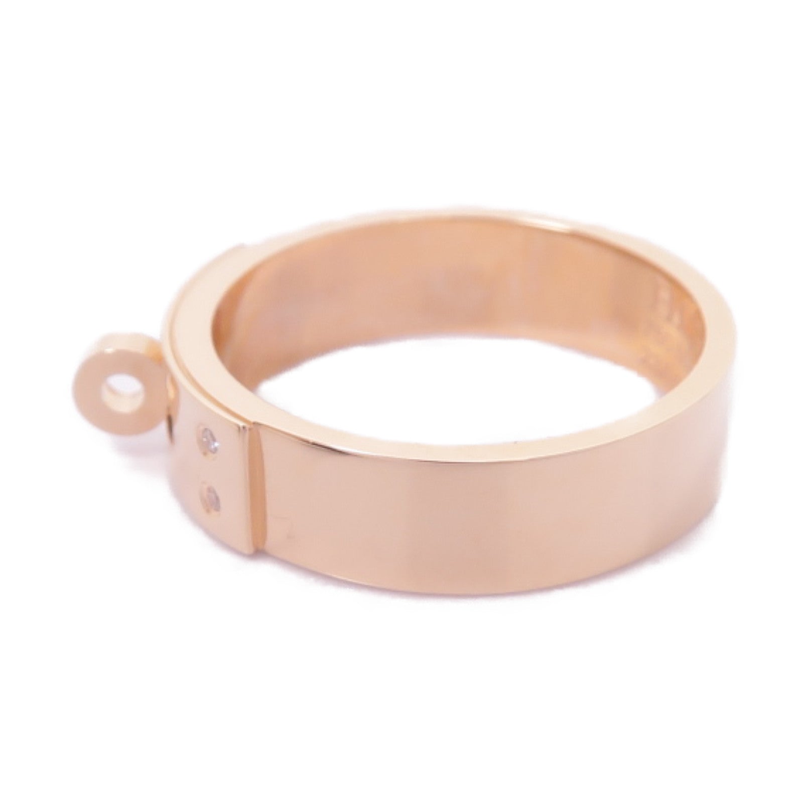 HERMES 18K玫瑰金Bague Kelly PM戒指Hermes#52 US#6