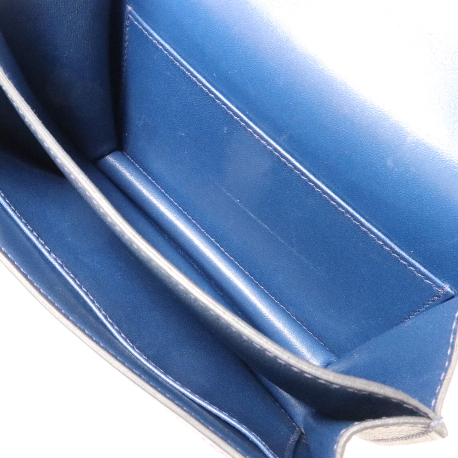 HERMES Evercolor皮革Constance Mini肩背袋Bleu Agate
