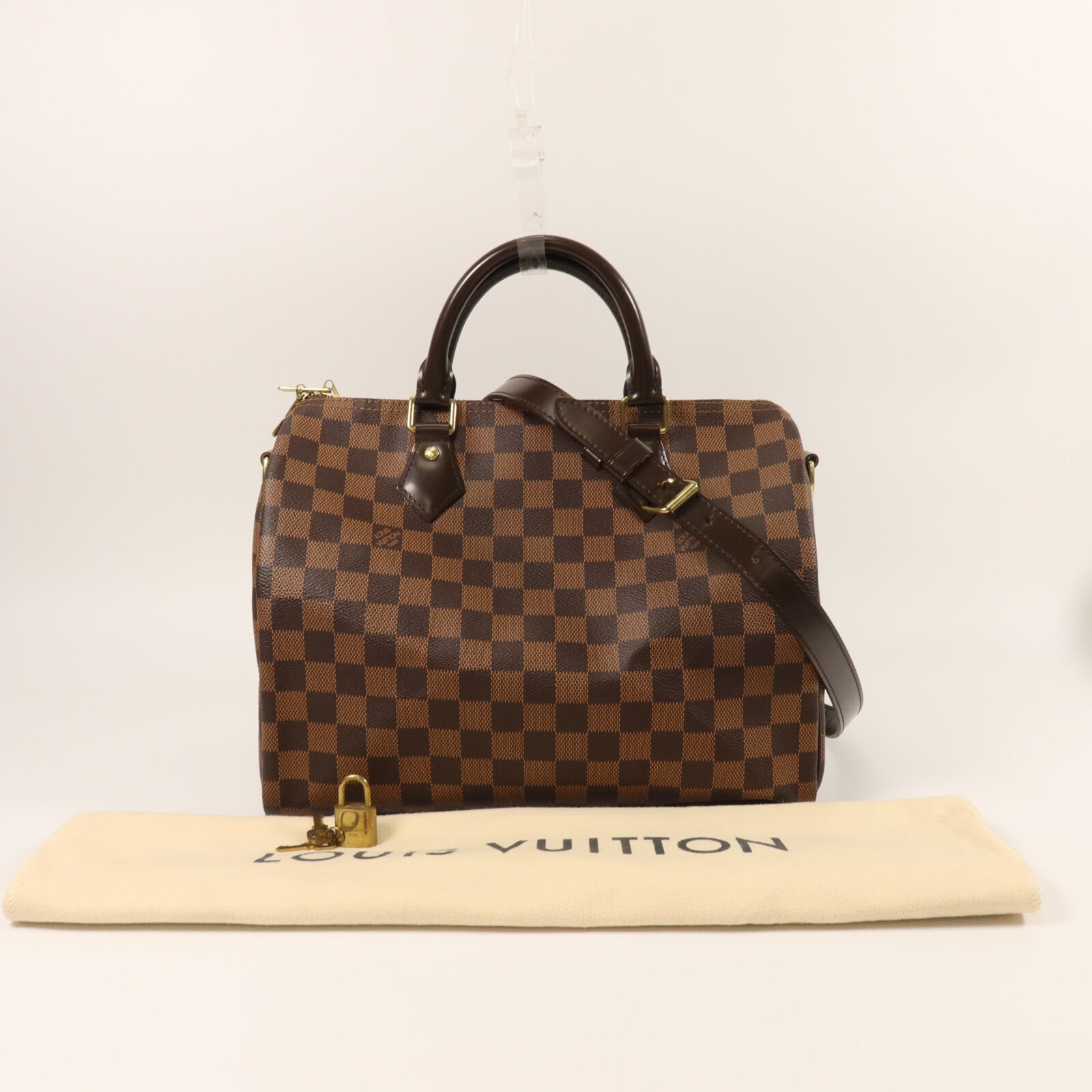 LOUIS VUITTON Damier Speedy Bandouliere 30手挽肩背兩用袋