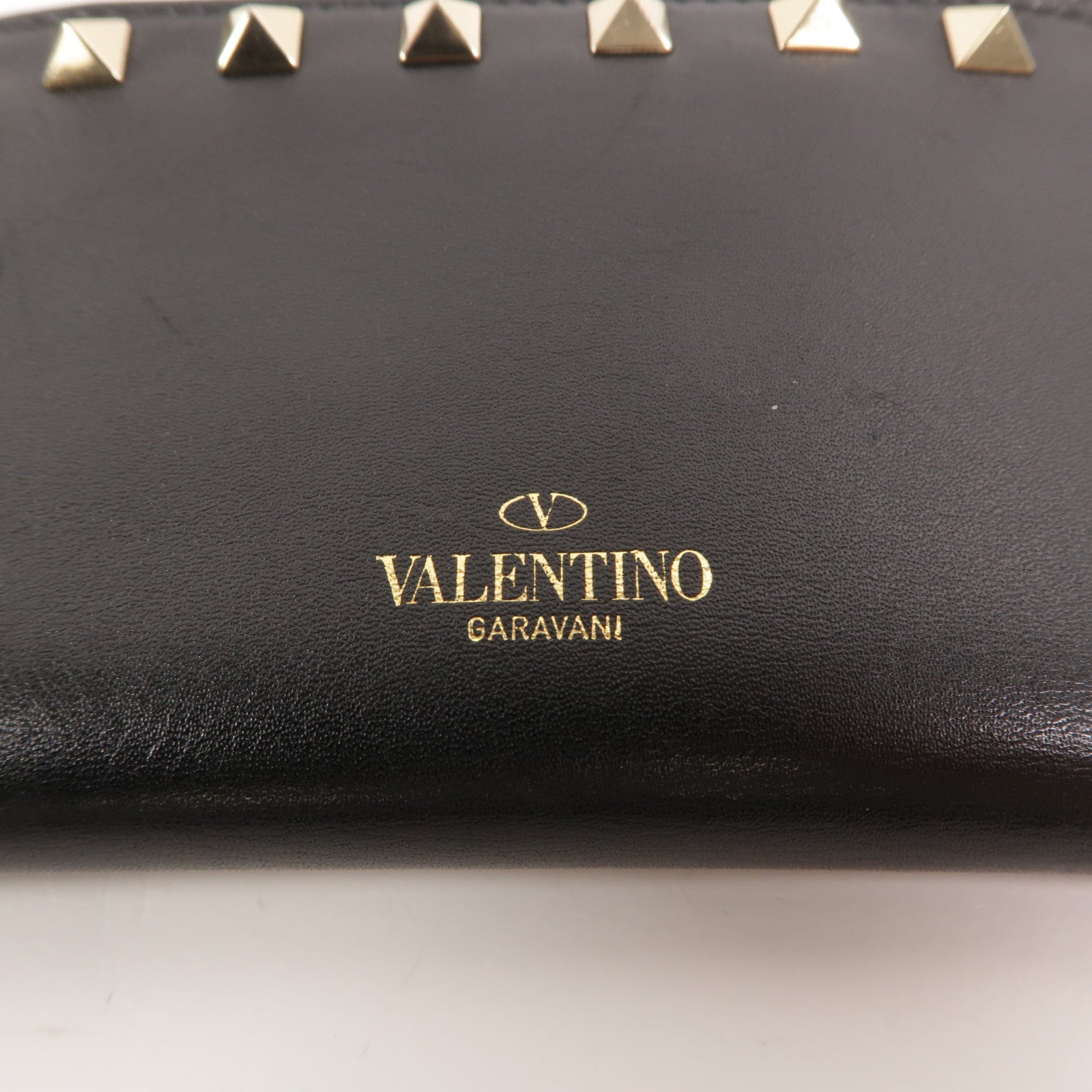 Valentino 牛皮皮革Rockstud Zipped Card Holder卡片套