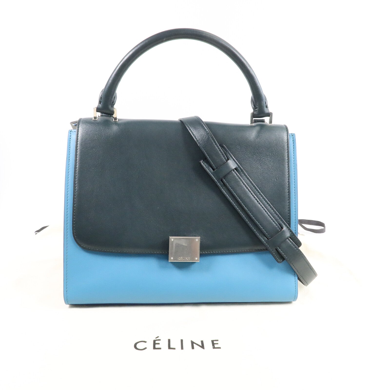 CELINE 牛皮皮革Trapeze手挽肩背兩用袋