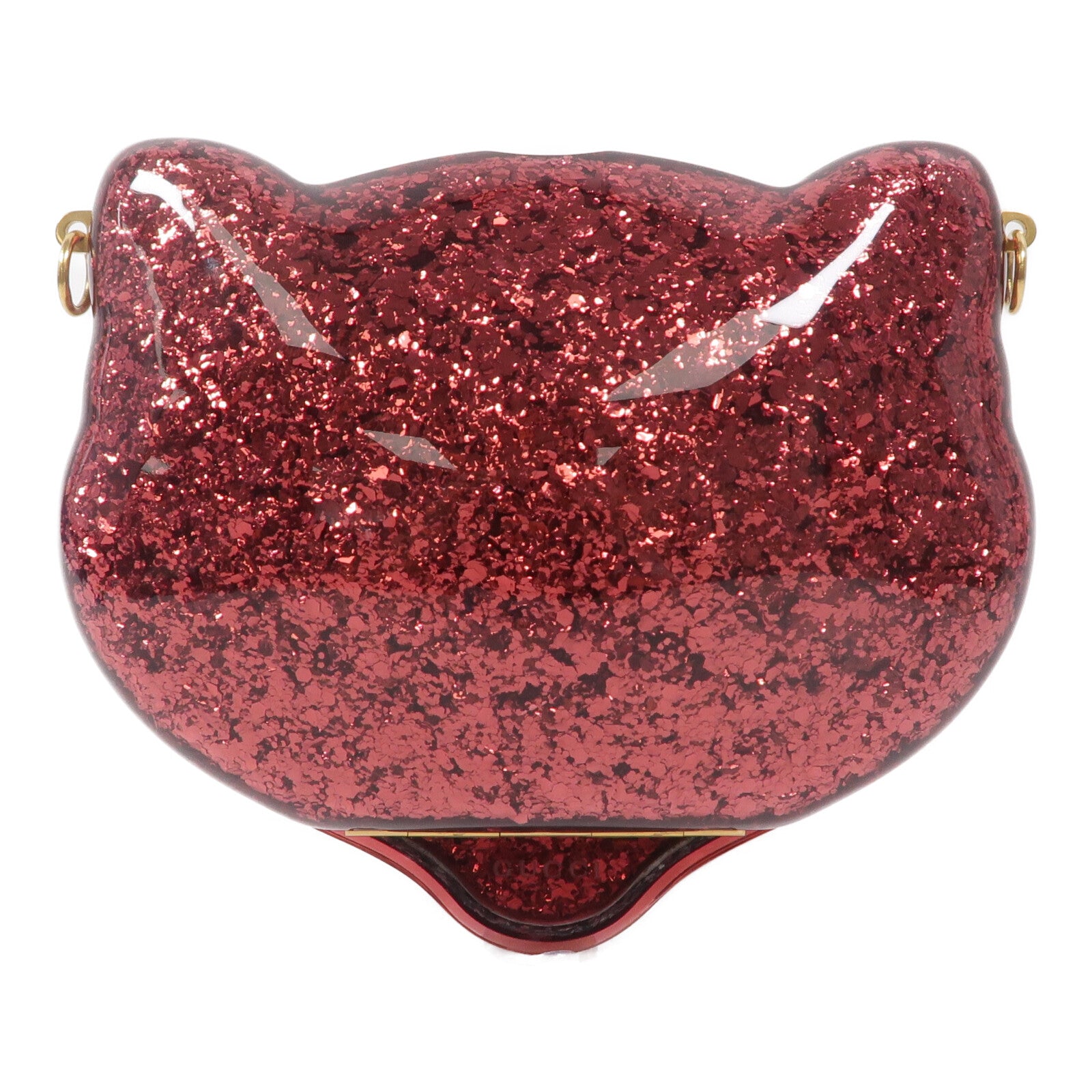GUCCI Plexiglass Glitter Cat Clutch鏈帶肩背袋