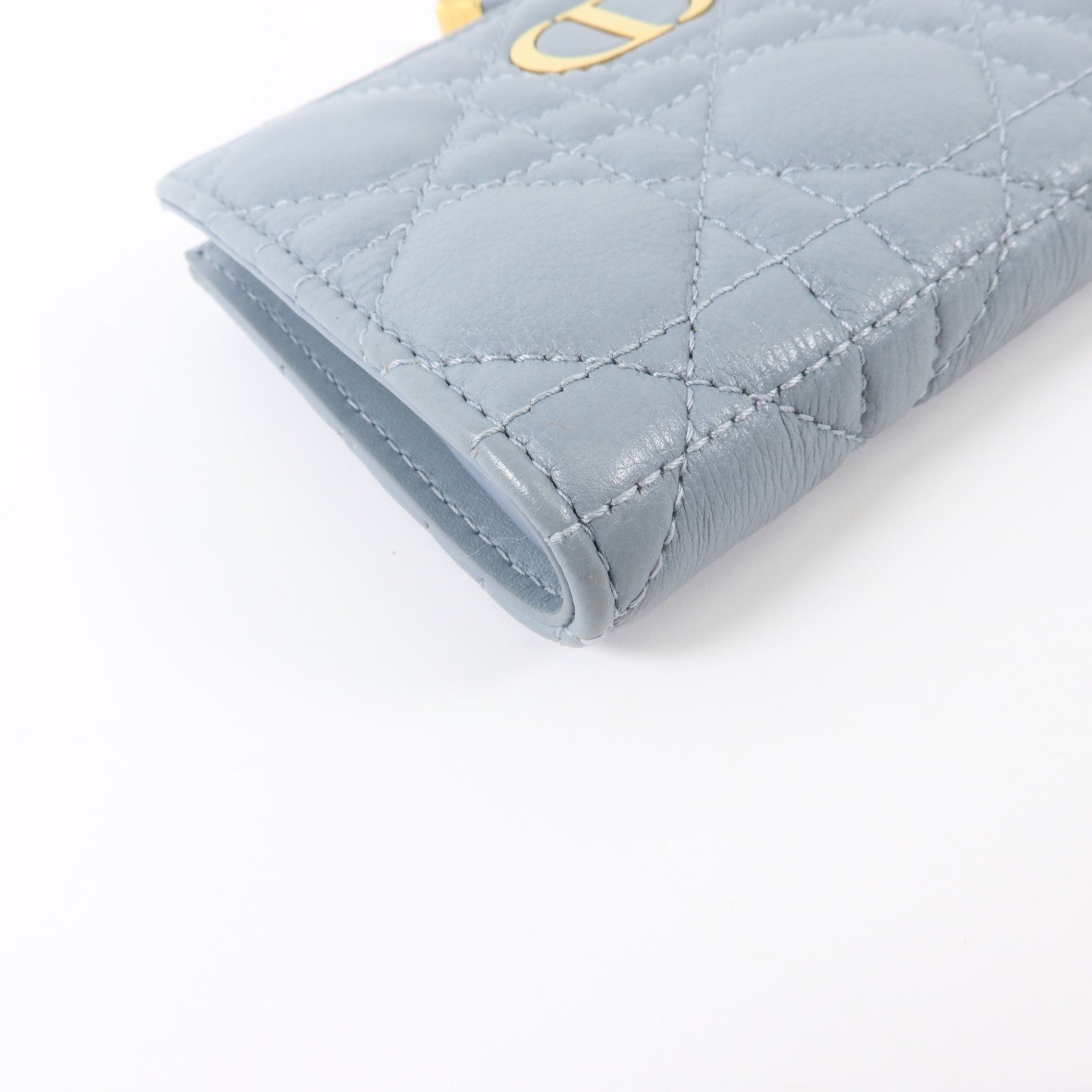Dior 牛皮皮革Caro Dahlia Wallet金扣錢包