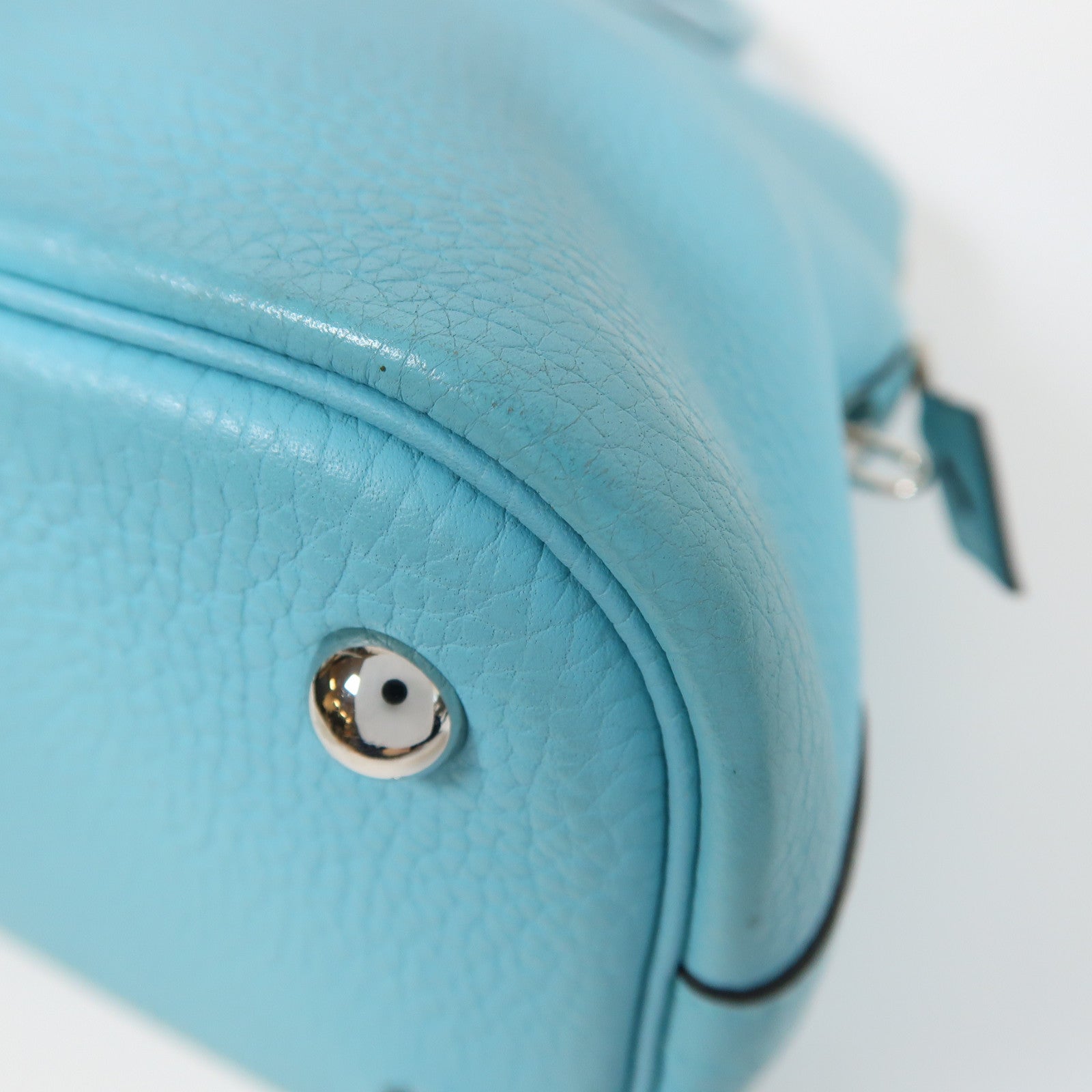 HERMES PHW Bolide 31 2 Way Shoulder Bag Handbag Clemence Leather Bleu Atoll/Blue