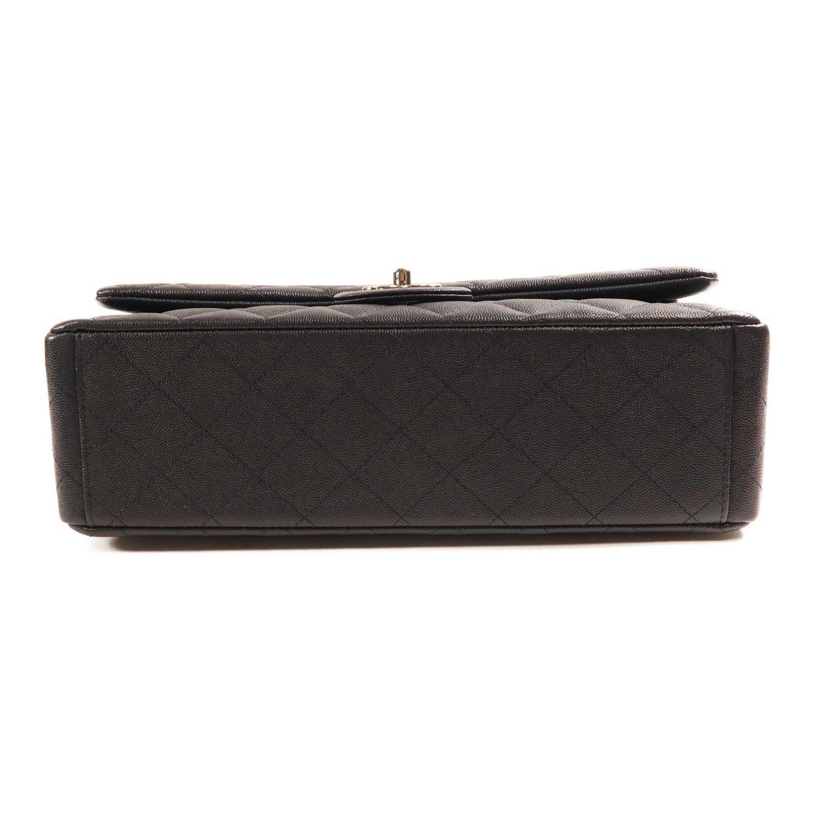 CHANEL 牛皮皮革Maxi Classic銀扣鏈帶肩背袋