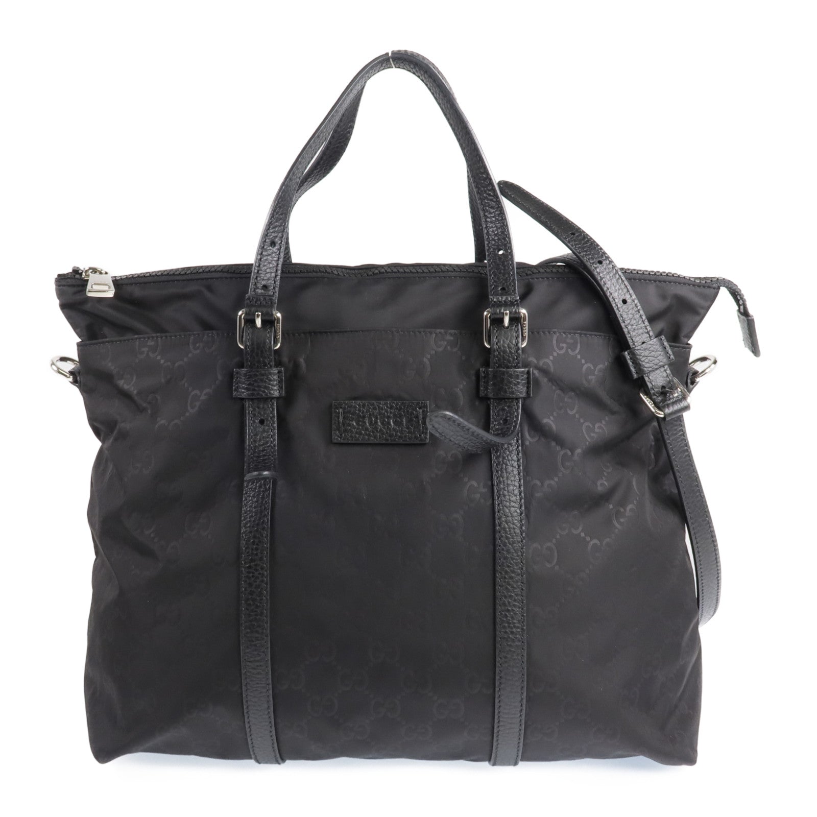 GUCCI 尼龍2 Way Shoulder銀扣手挽肩背兩用袋
