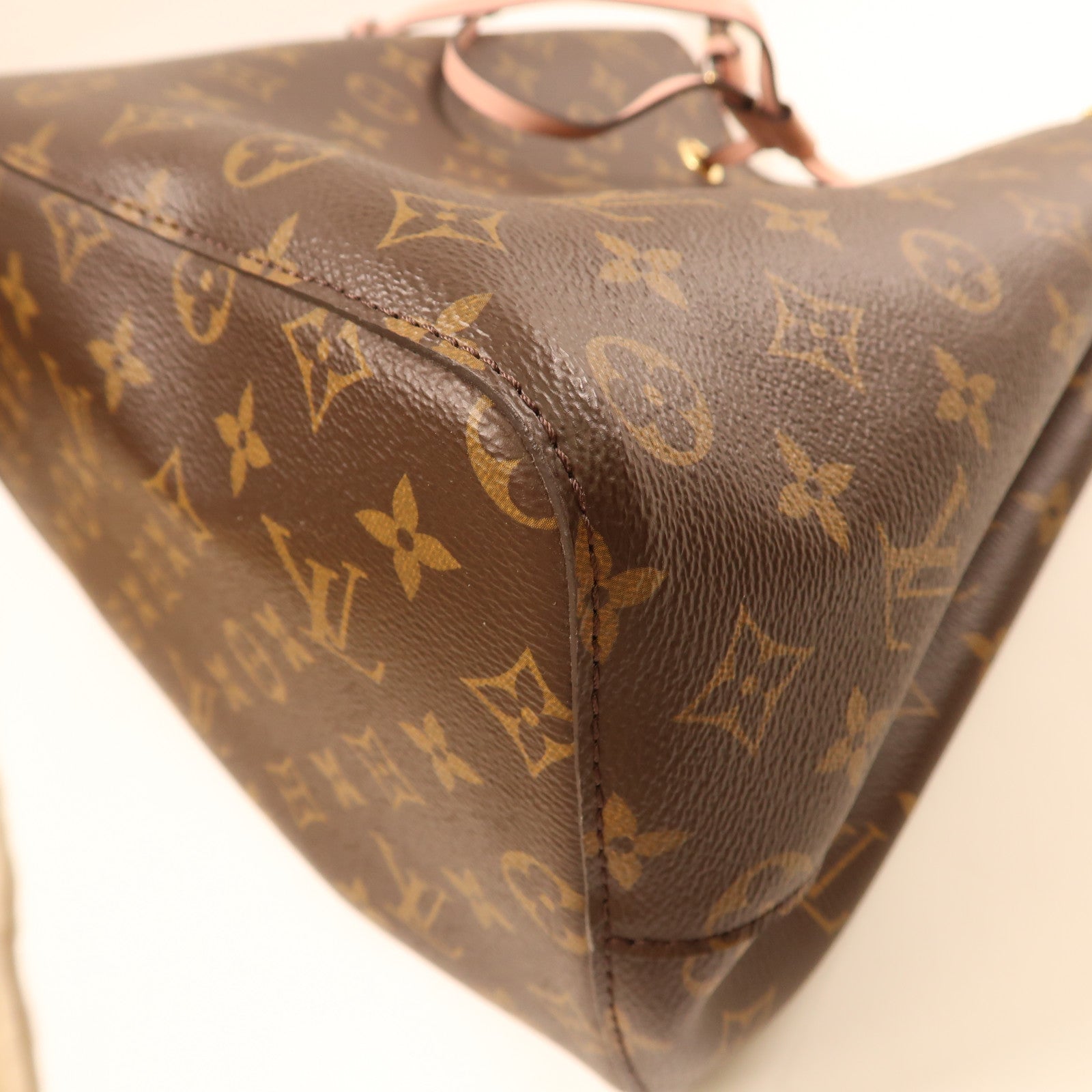 LOUIS VUITTON Monogram Neo Noe金扣手挽肩背兩用袋啡色/粉紅色