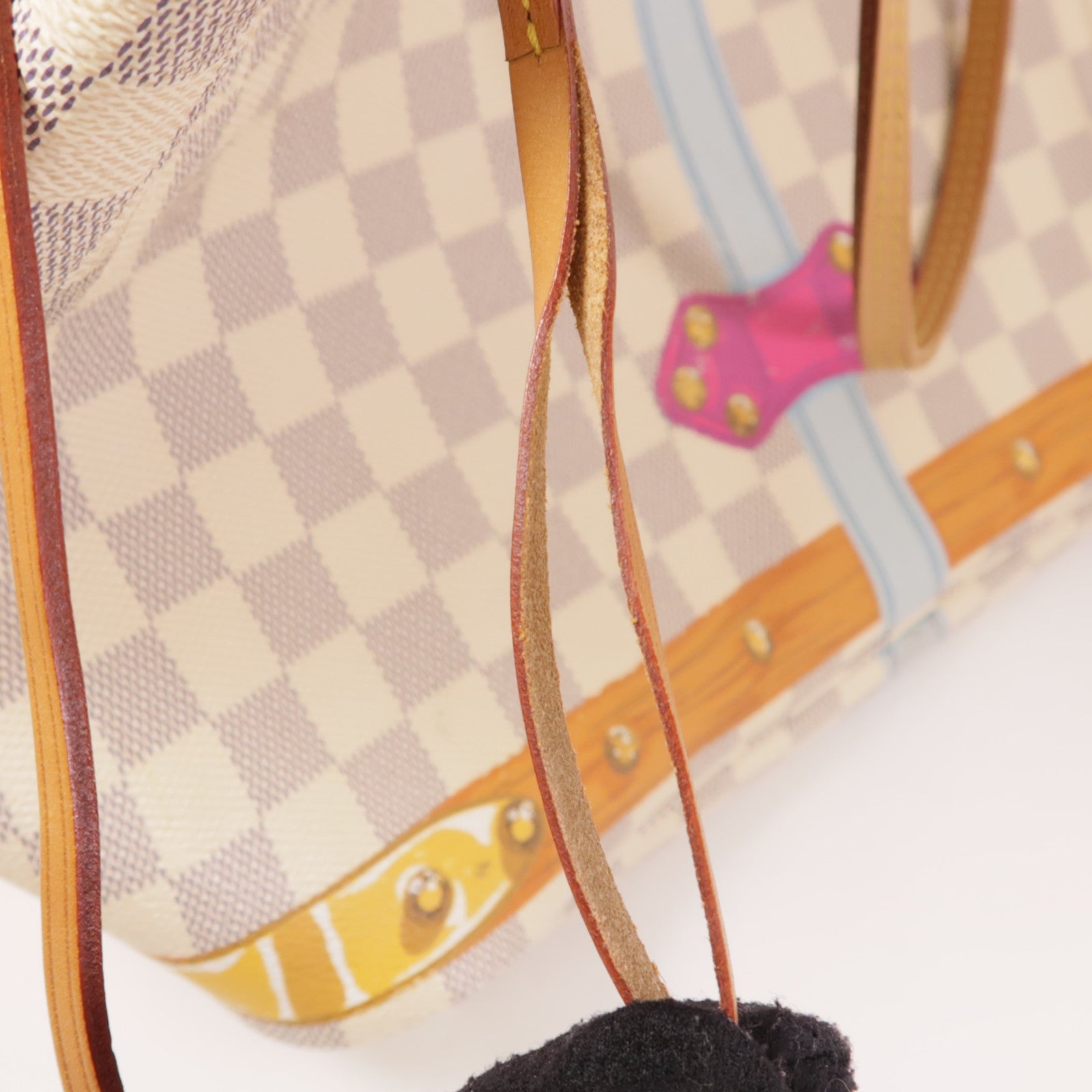 LOUIS VUITTON Damier Azur Neverfull MM金扣肩背袋