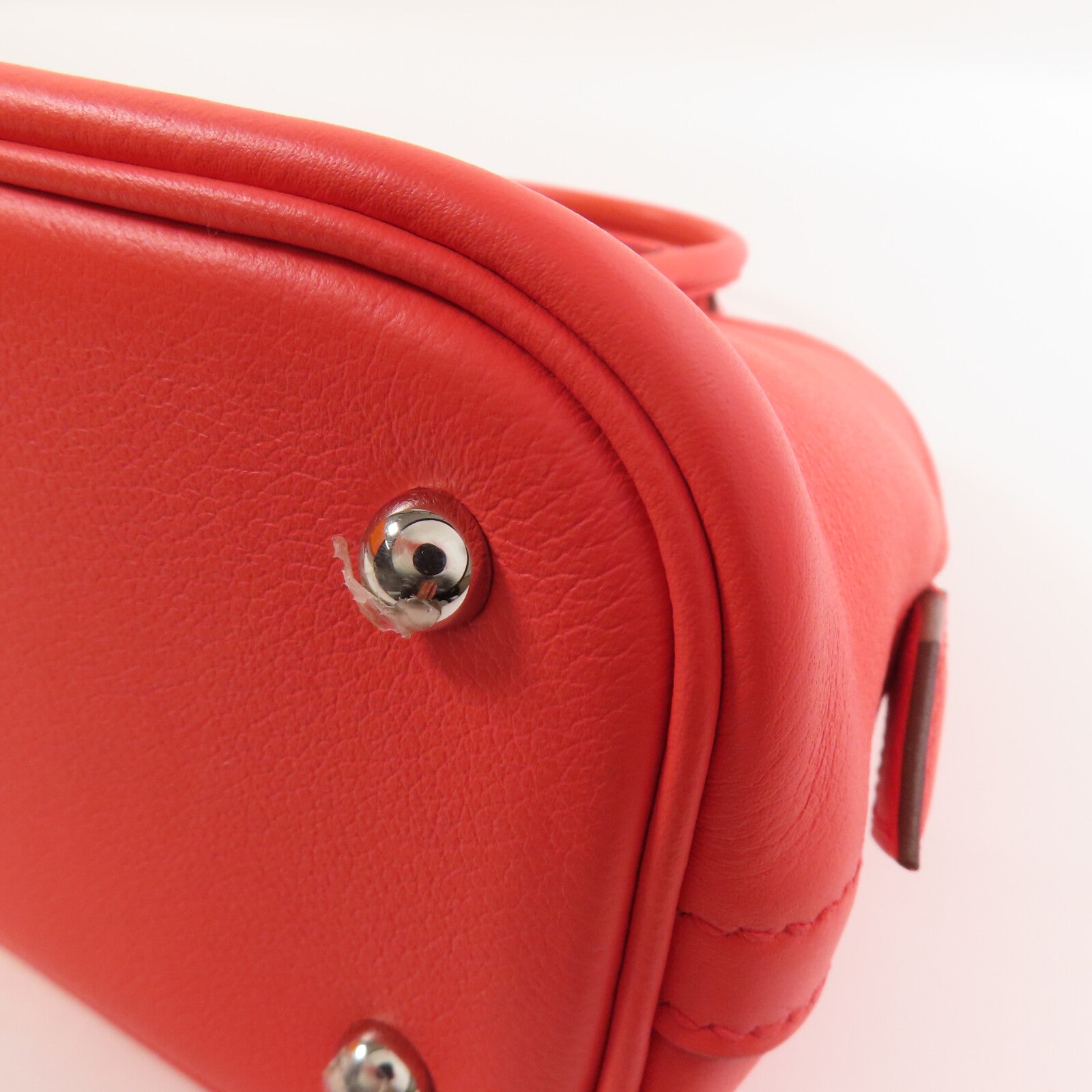 HERMES Evercolor皮革Bolide 1923 25銀扣手挽肩背兩用袋Rose Texas