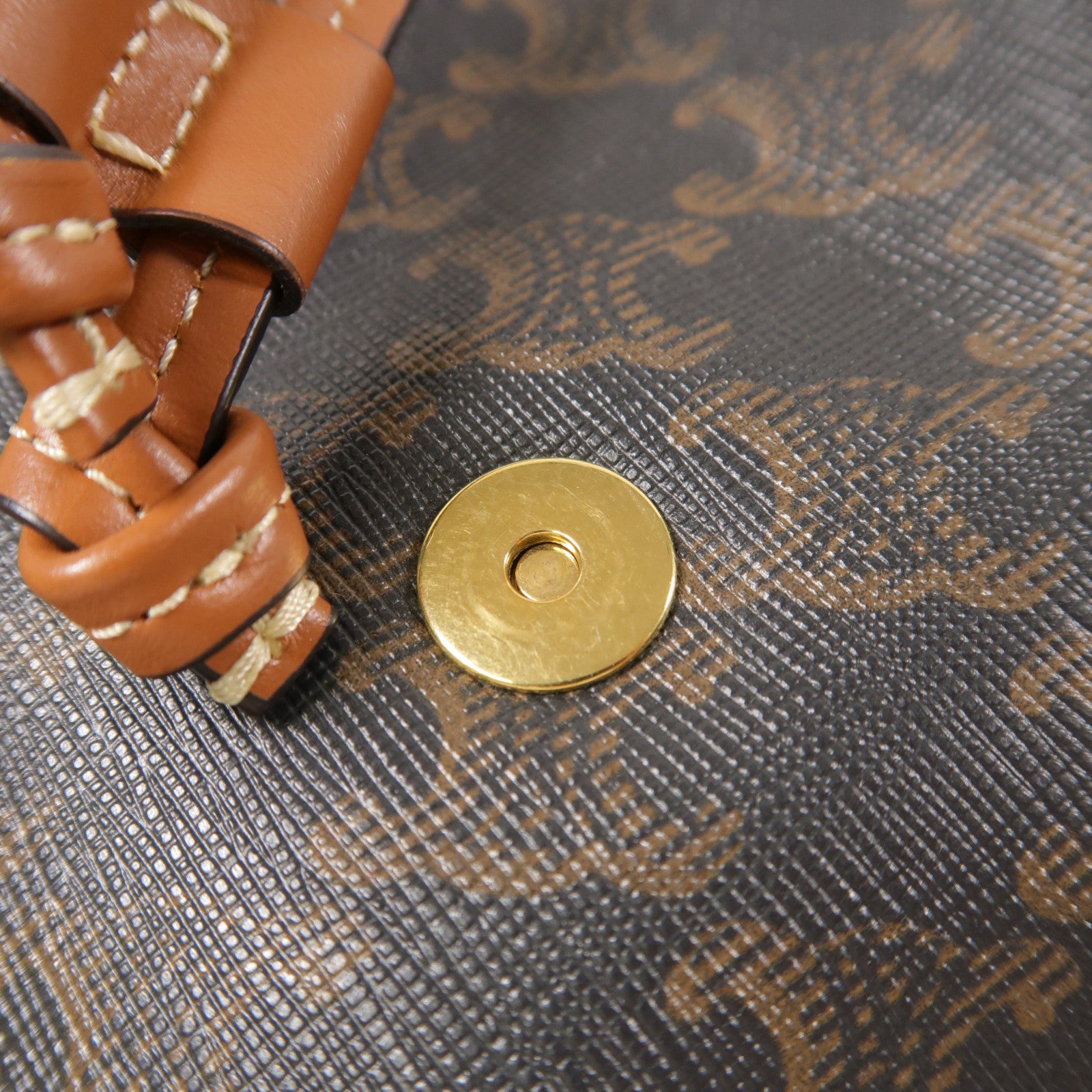 CELINE 塗層帆布Triomphe Backpack金扣背包