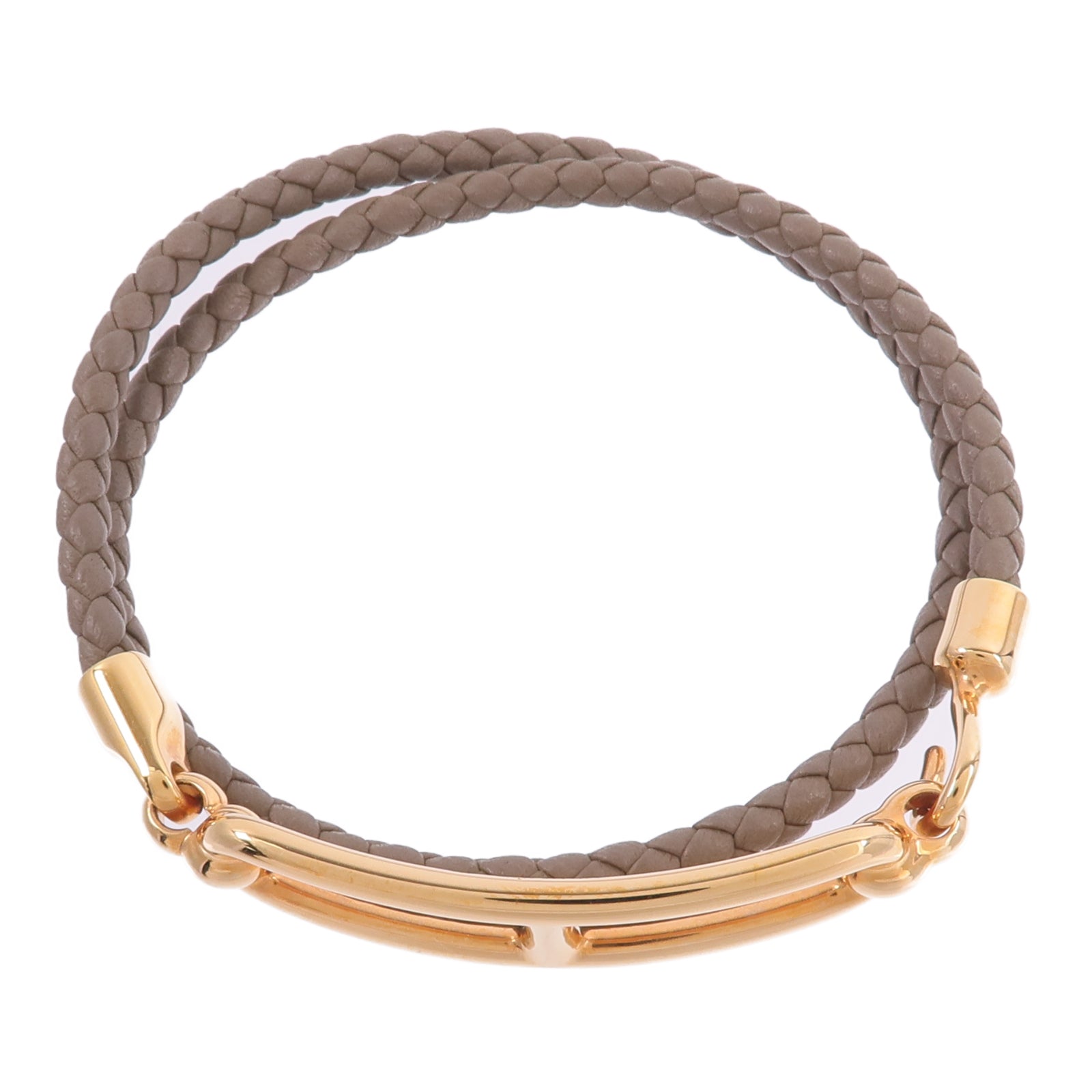 HERMES Swift皮革Roulis Double Tour Bracelet手帶Etoupe