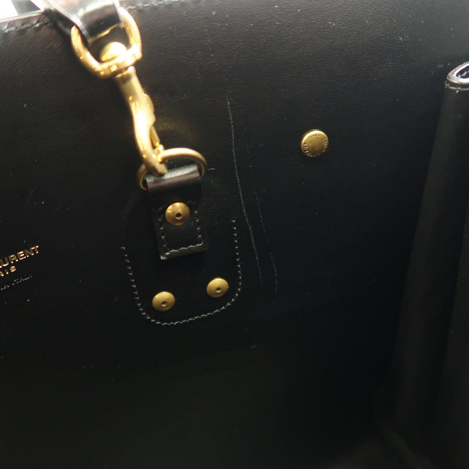 YVES SAINT LAURENT 鱷魚皮革Sac De Jour金扣手挽肩背兩用袋