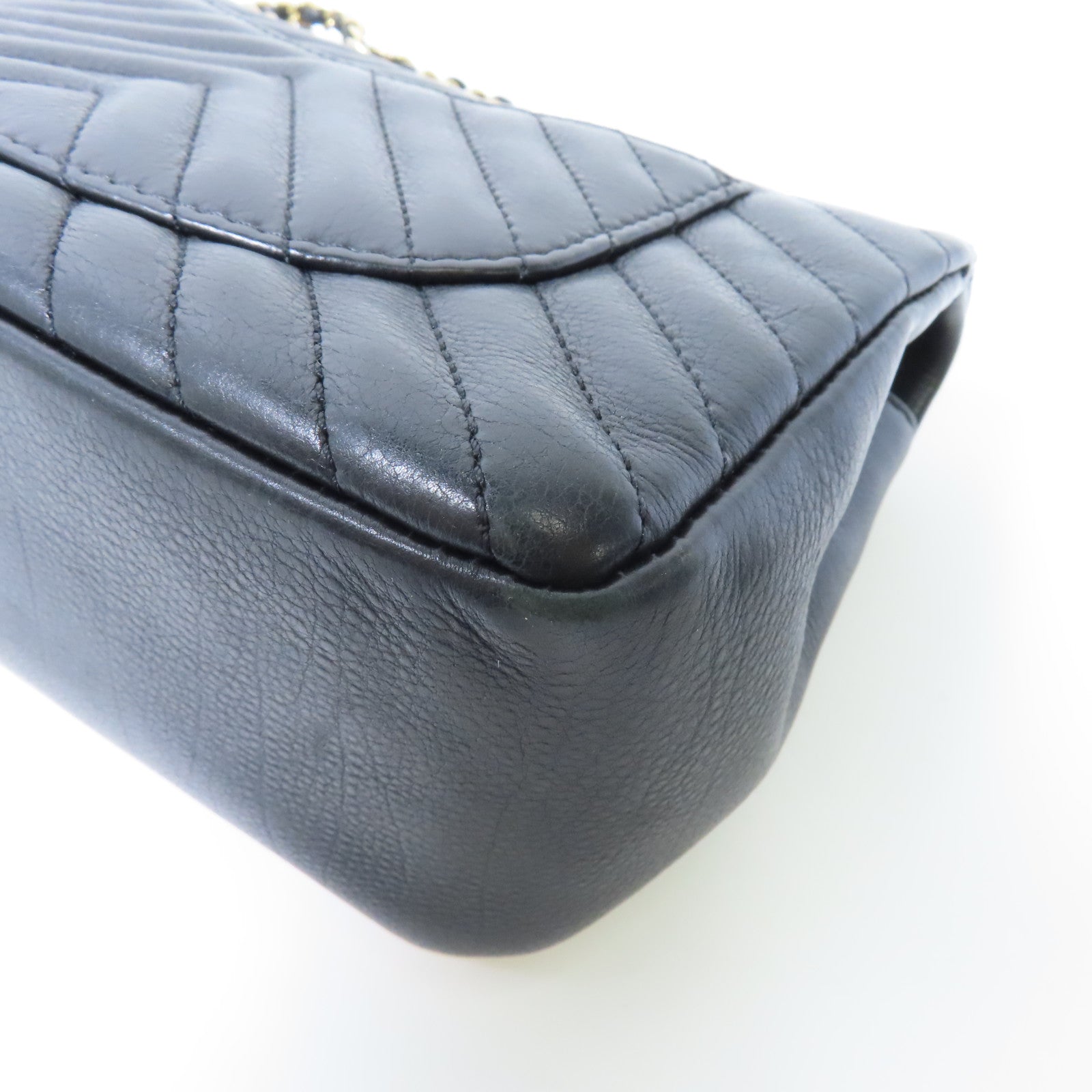 CHANEL 【激減優惠】斜紋羊皮皮革Rock the Corner Flap金扣鏈帶肩背袋黑色