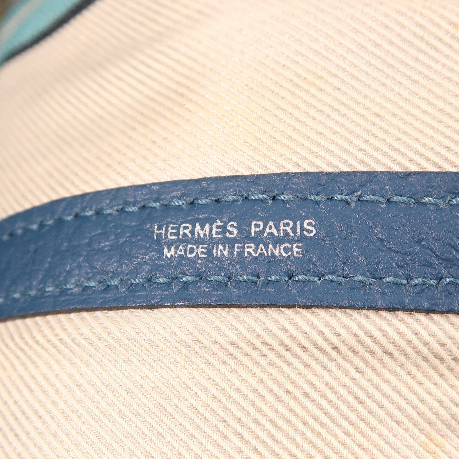 HERMES Negonda皮革Garden Party PM銀手挽袋扣Bleu Agate