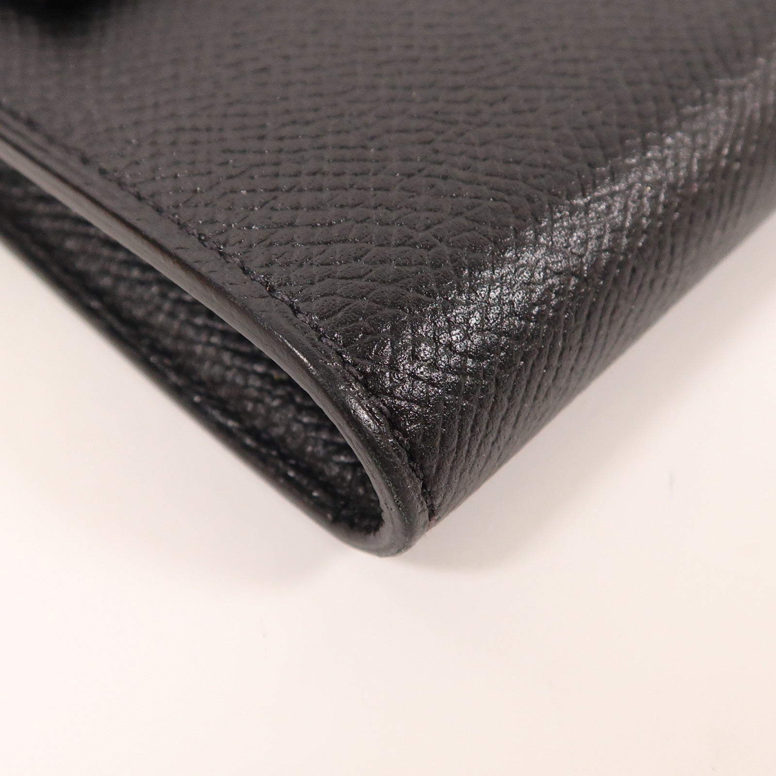 HERMES Epsom皮革Kelly Wallet銀扣長錢包Noir