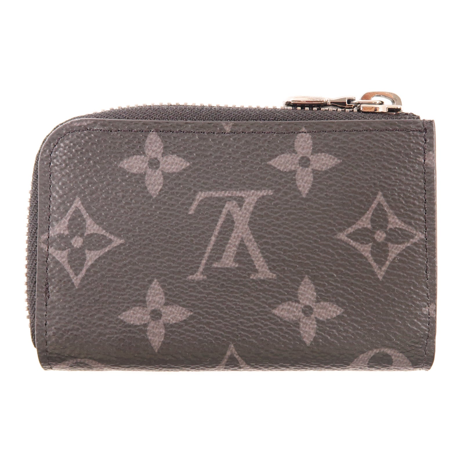 LOUIS VUITTON Monogram Eclipse Porte Monnaie Jour銀扣零錢包黑色