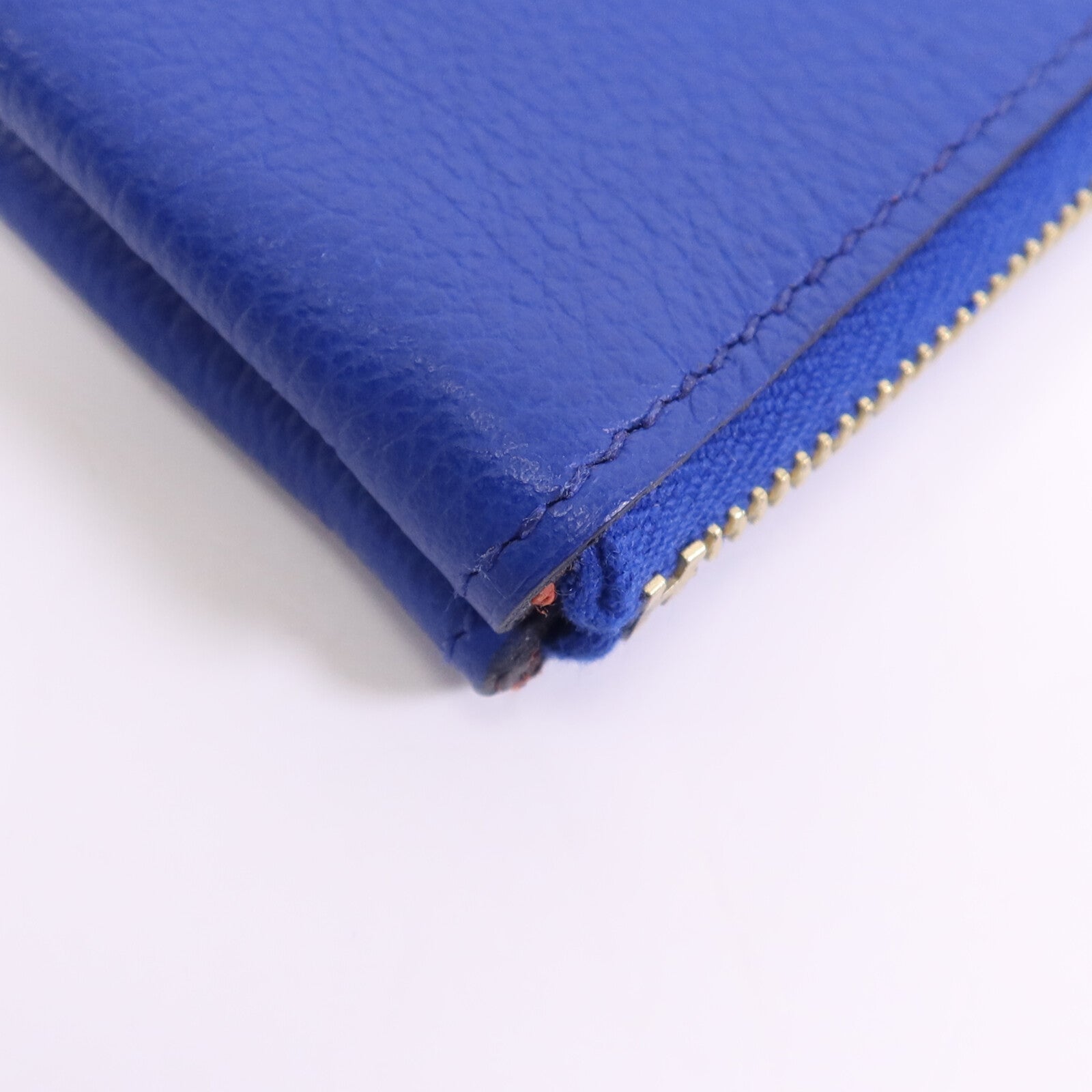 HERMES Evercolor皮革Atout 14 Pouch Card Holder金扣卡片套Bleu Electrique