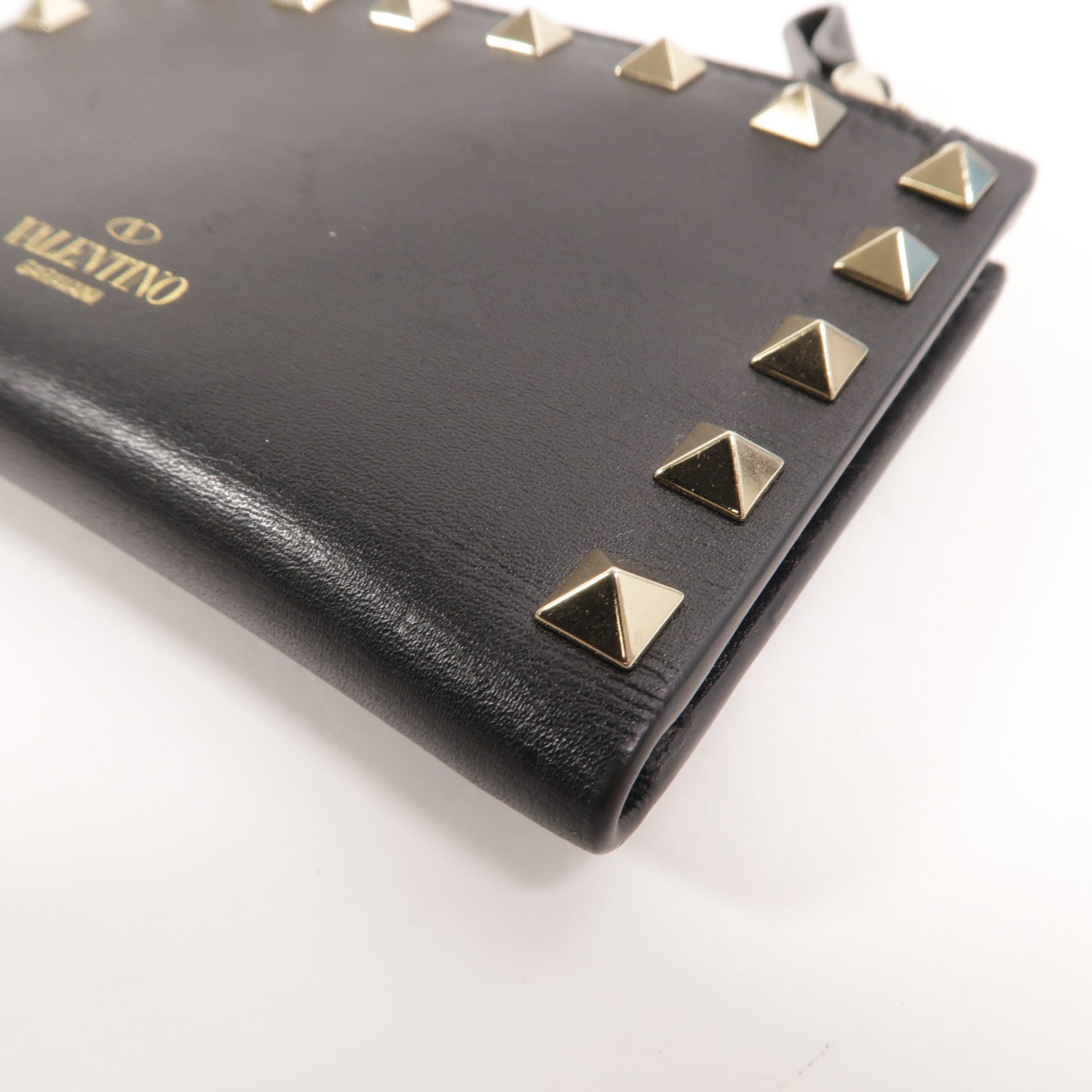 Valentino 牛皮皮革Rockstud Zipped Card Holder卡片套