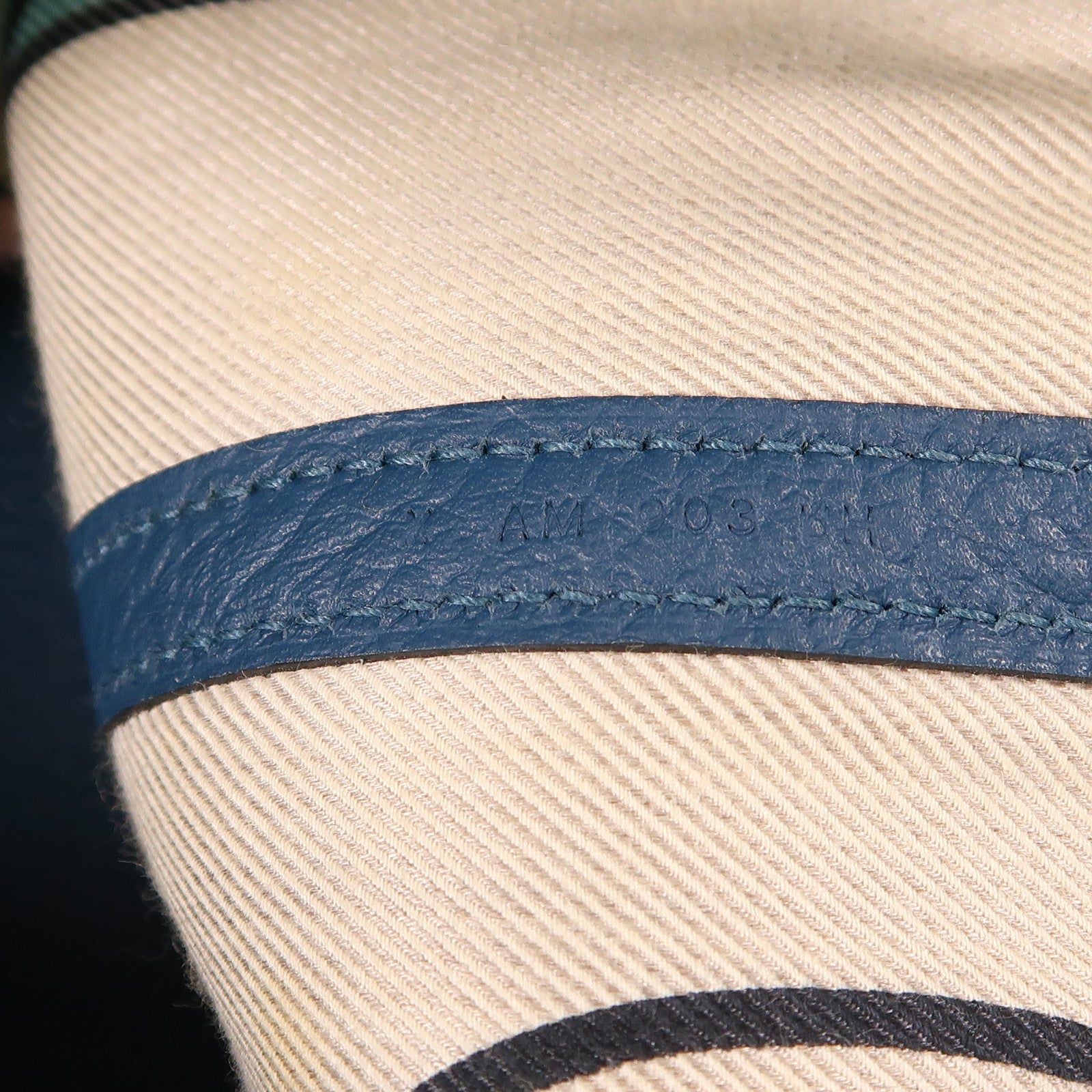 HERMES Negonda皮革Garden Party PM銀手挽袋扣Bleu Agate