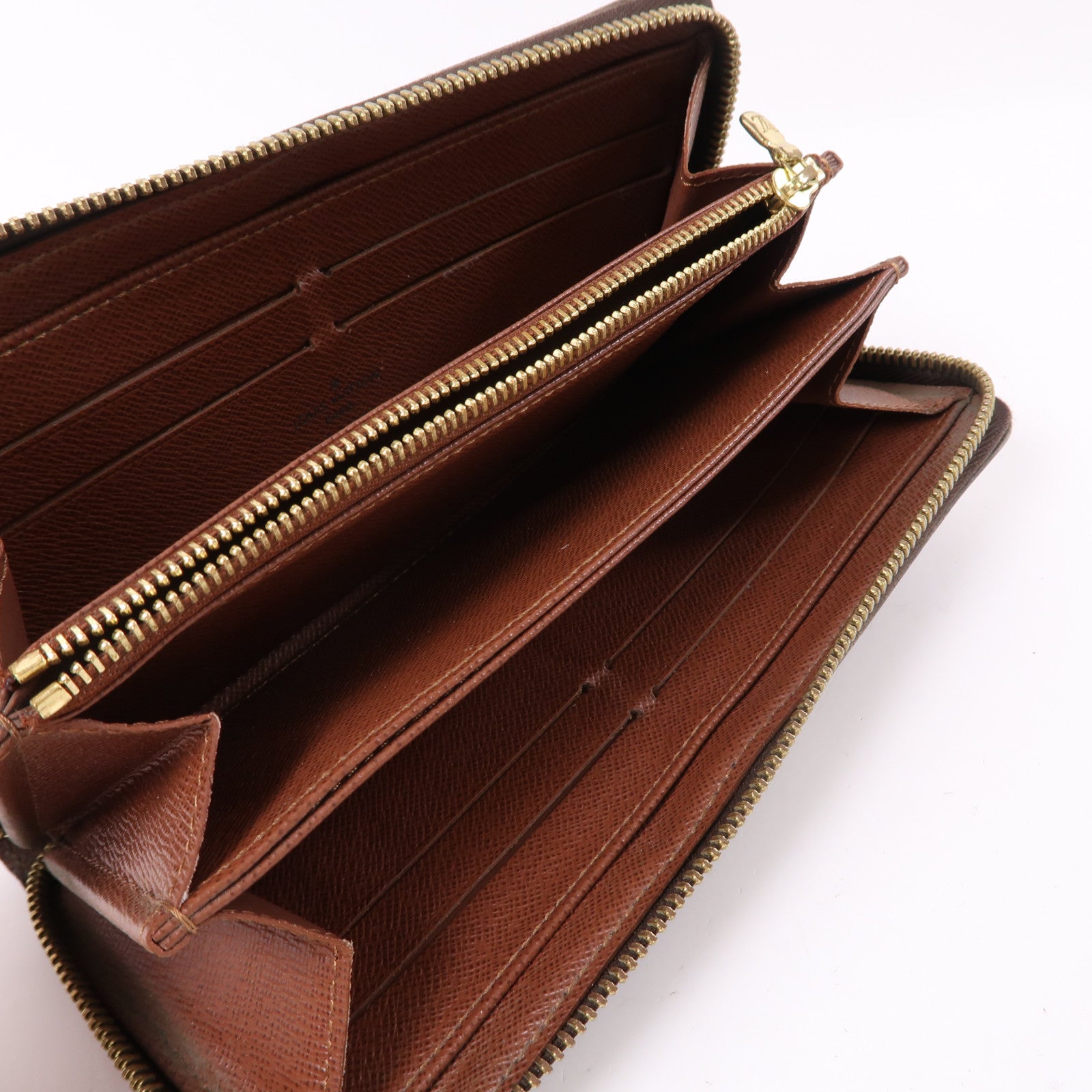 LOUIS VUITTON MonogramZipper Long Wallet金扣拉鍊長錢包啡色