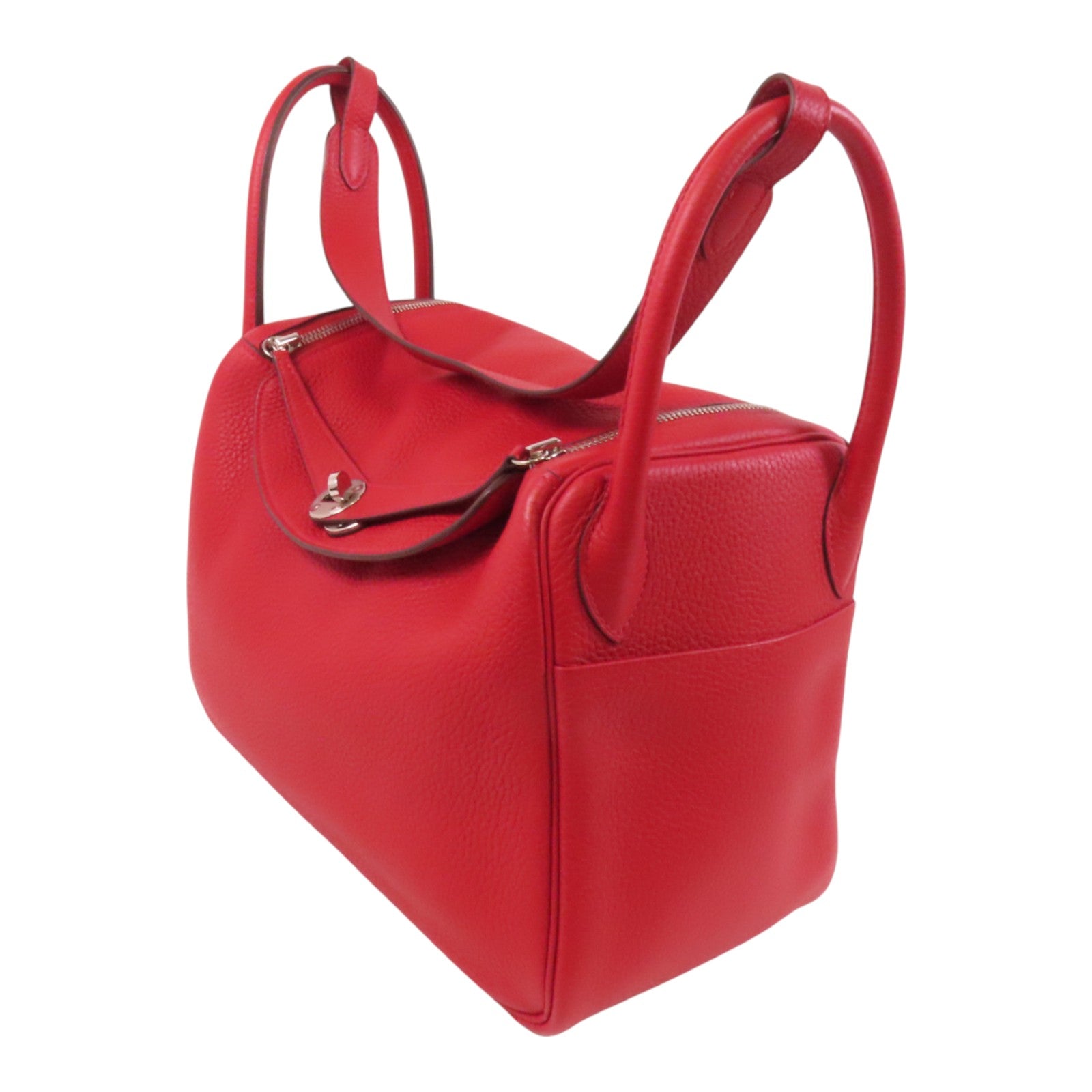 HERMES Clemence皮革Lindy 30銀扣肩背袋