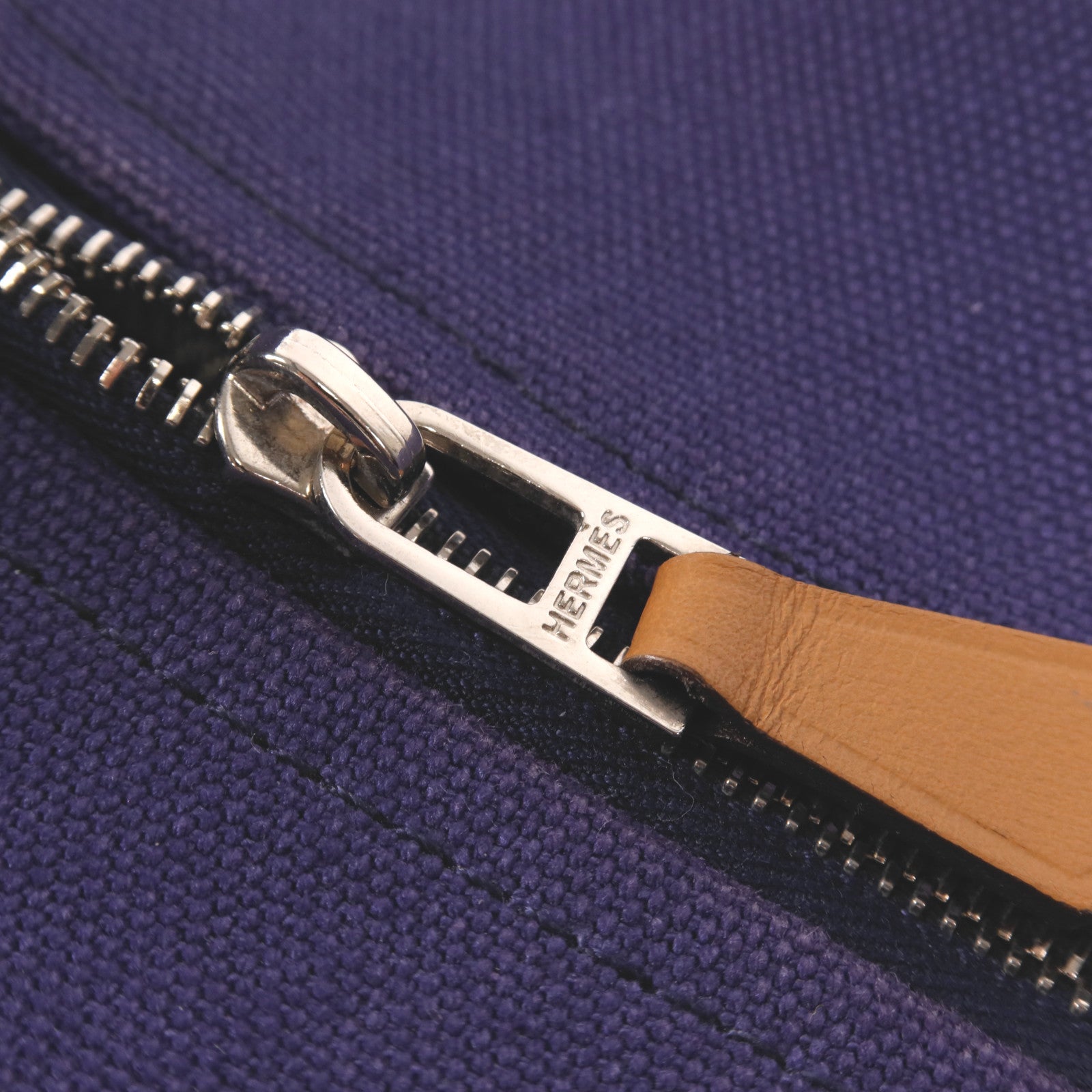 HERMES 帆布Bride-A-Brac GM銀扣手挽袋