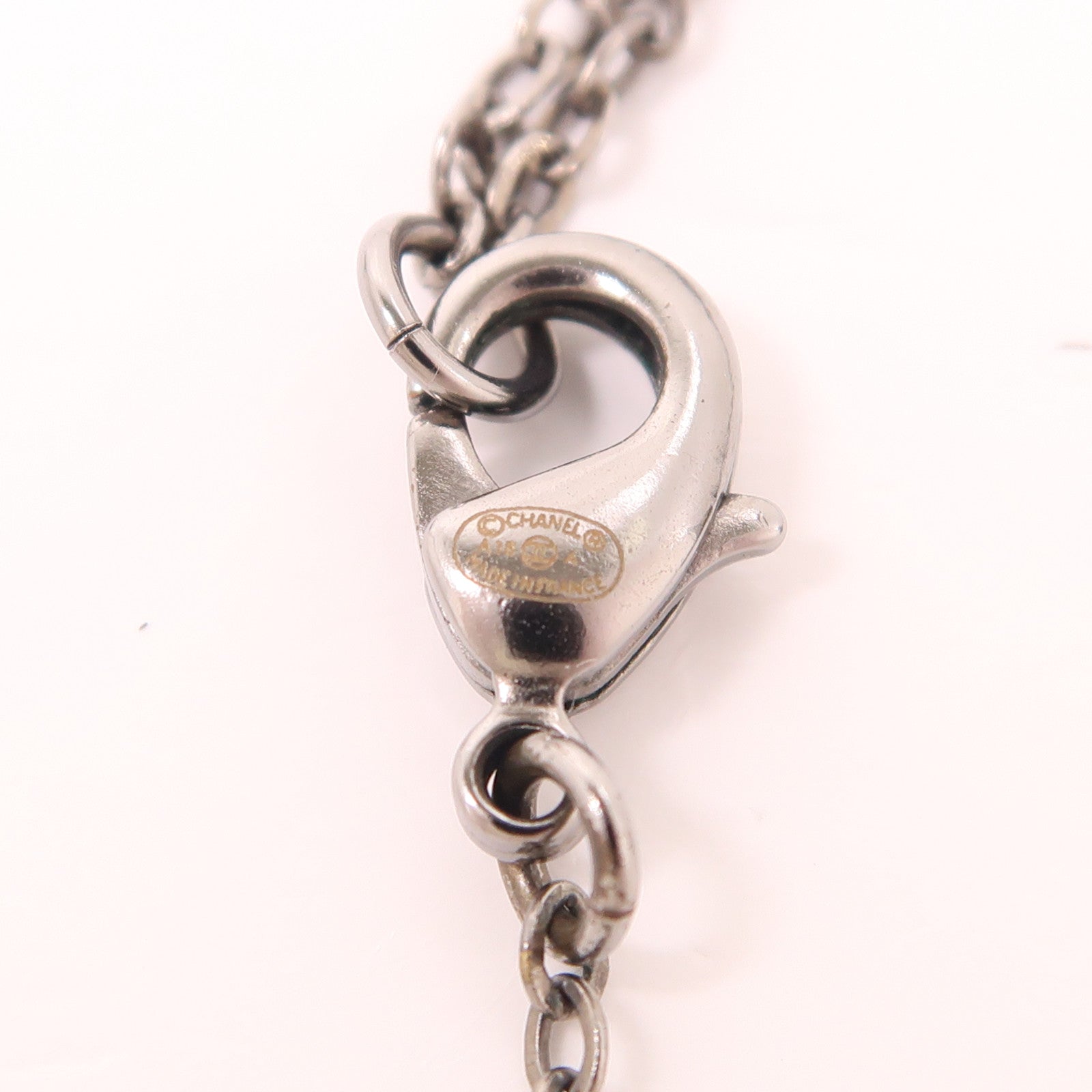 CHANEL CC Necklace Metal Black