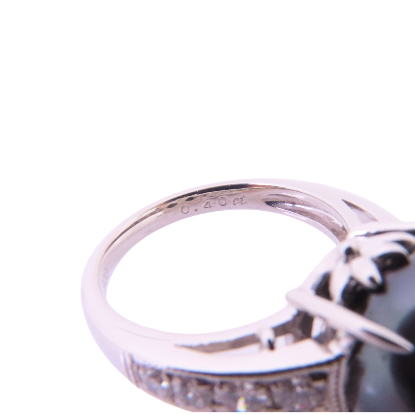 JEWELRY PT900鉑金/大溪地黑珍珠/鑽石Tahitian Pearl Diamond Ring戒指US#5.75