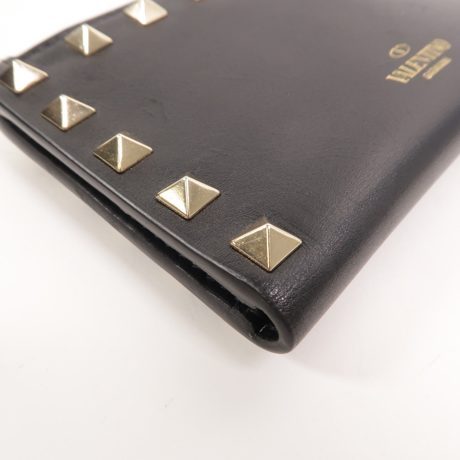 Valentino 牛皮皮革Rockstud Zipped Card Holder卡片套