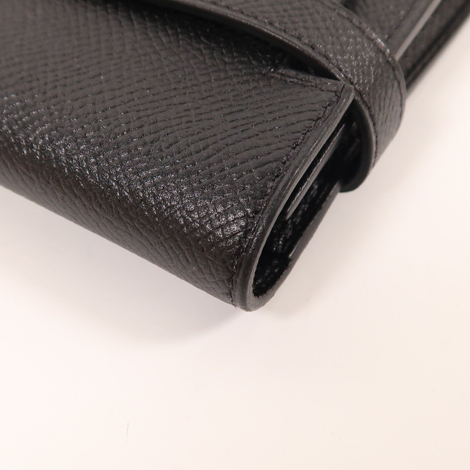 HERMES Epsom皮革Kelly Wallet銀扣長錢包Noir